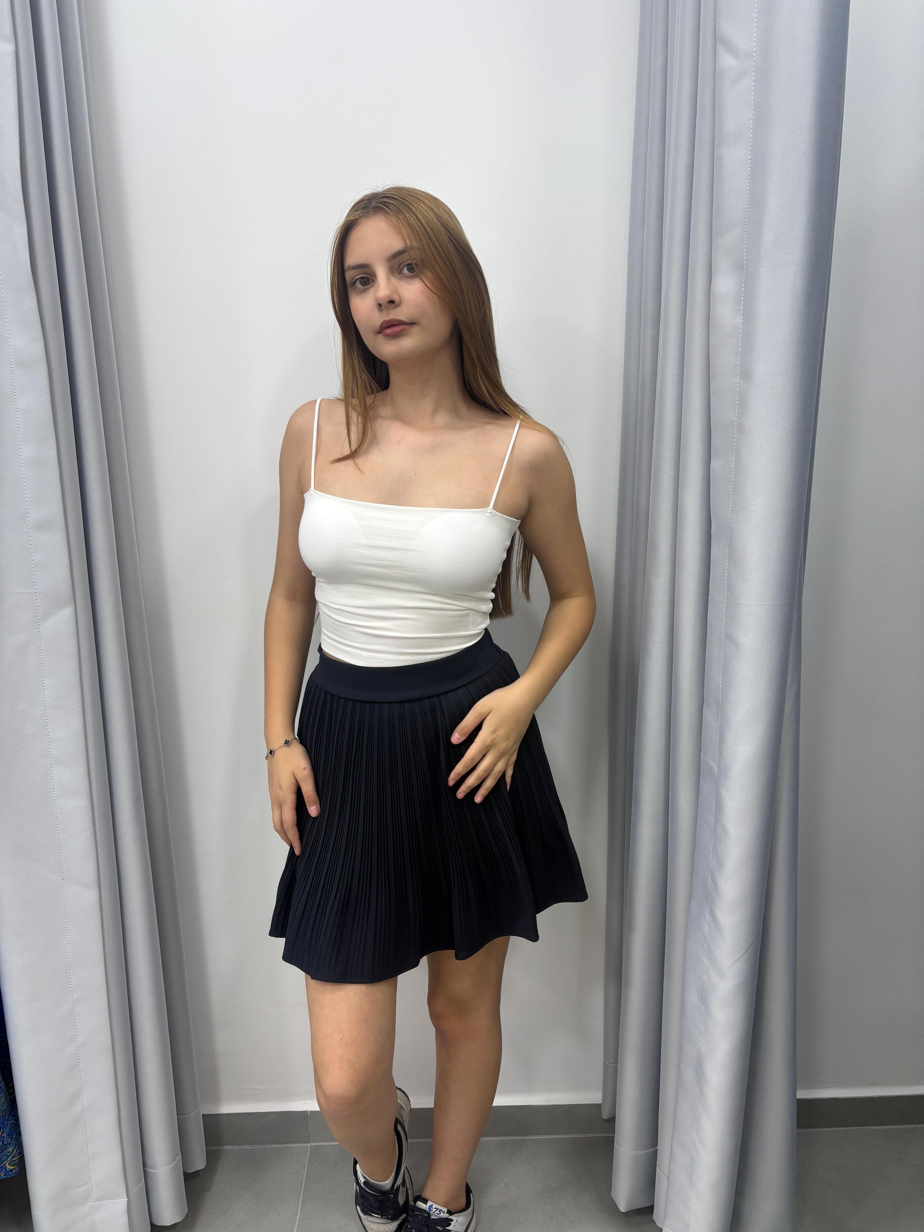 İp Askılı Destekli Örme Atlet - beyaz