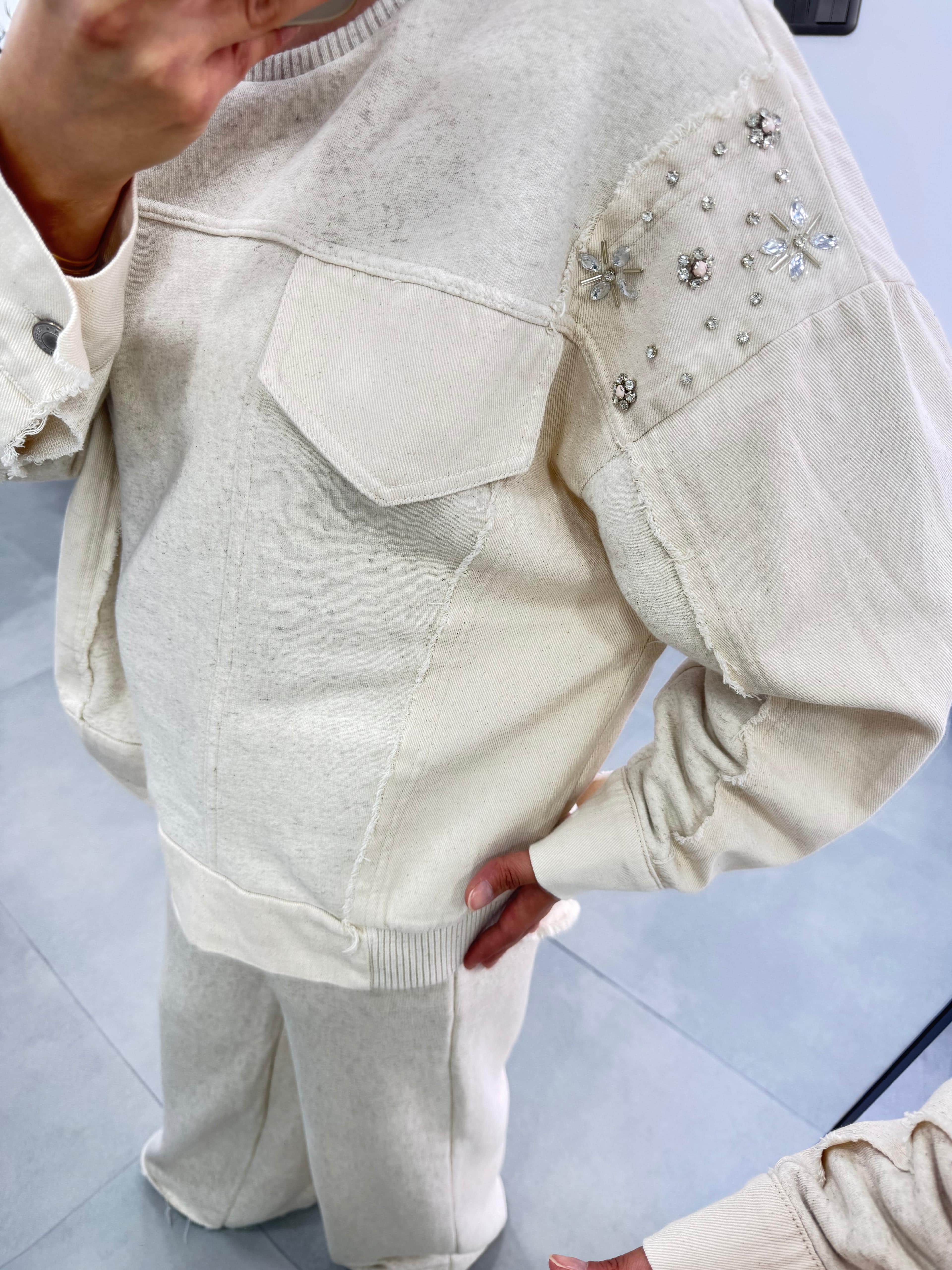 Sweat Pantolon Takım – Taş Renk