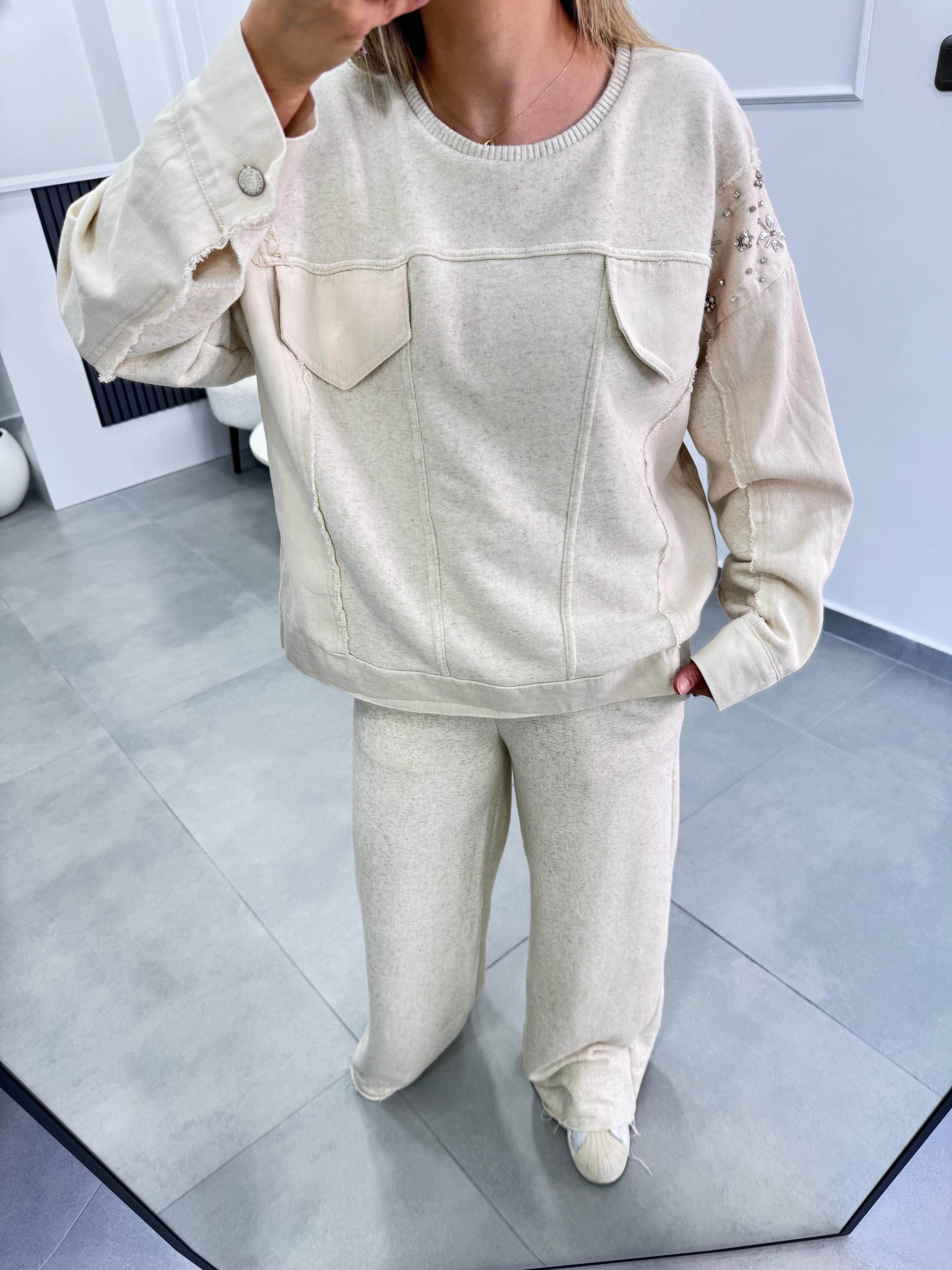 Sweat Pantolon Takım – Taş Renk