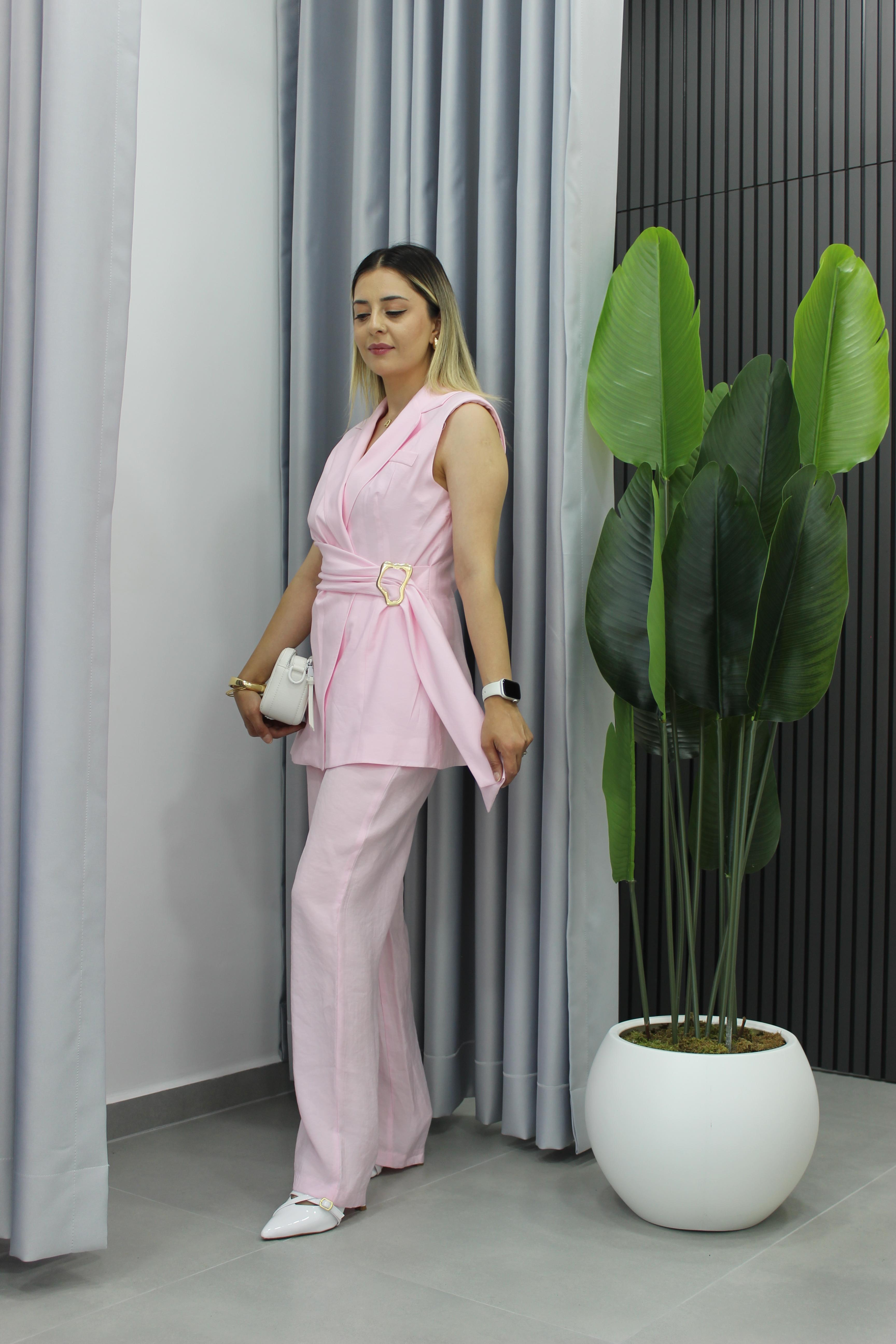 Yelek Pantolon Takımı - Pembe