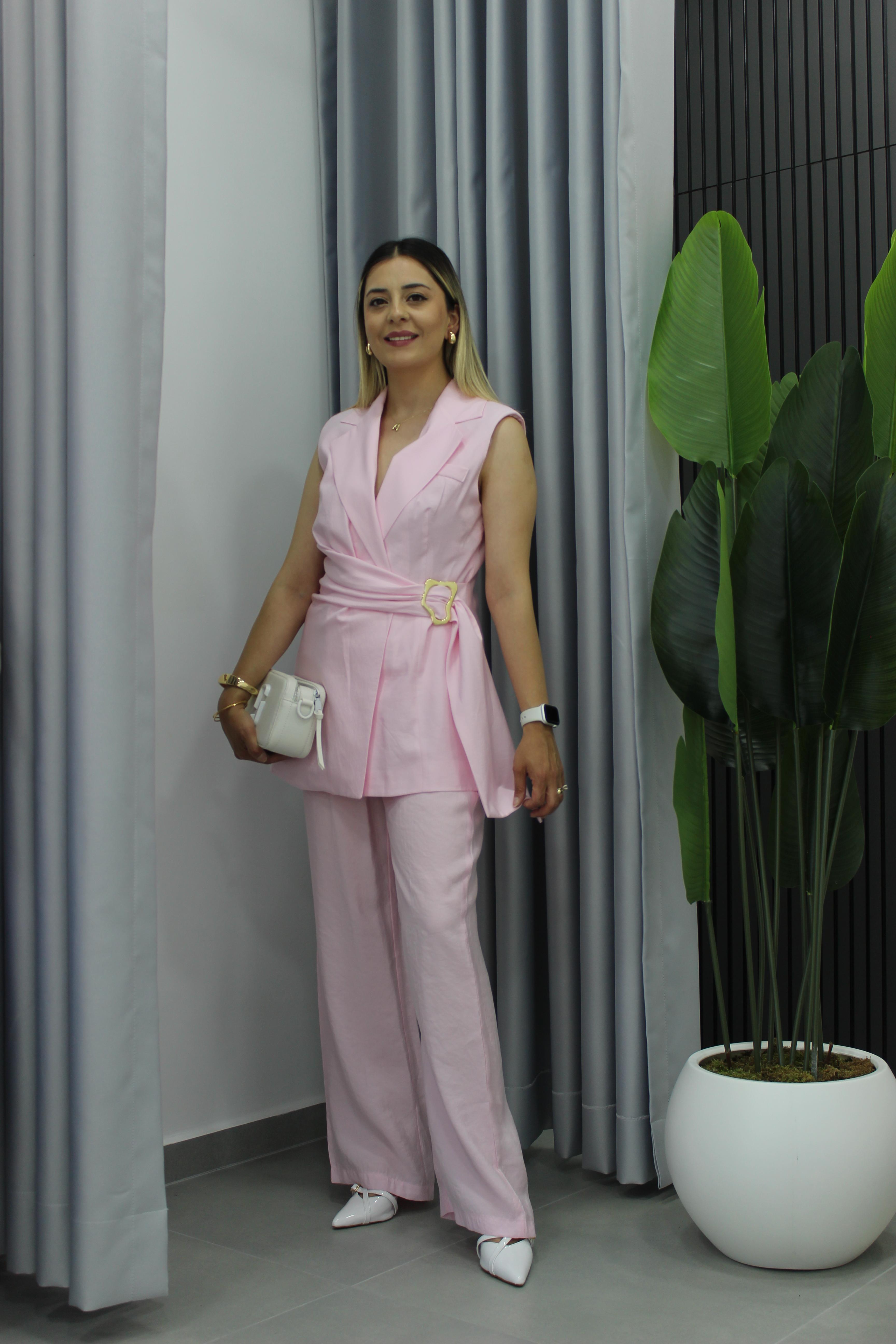 Yelek Pantolon Takımı - Pembe