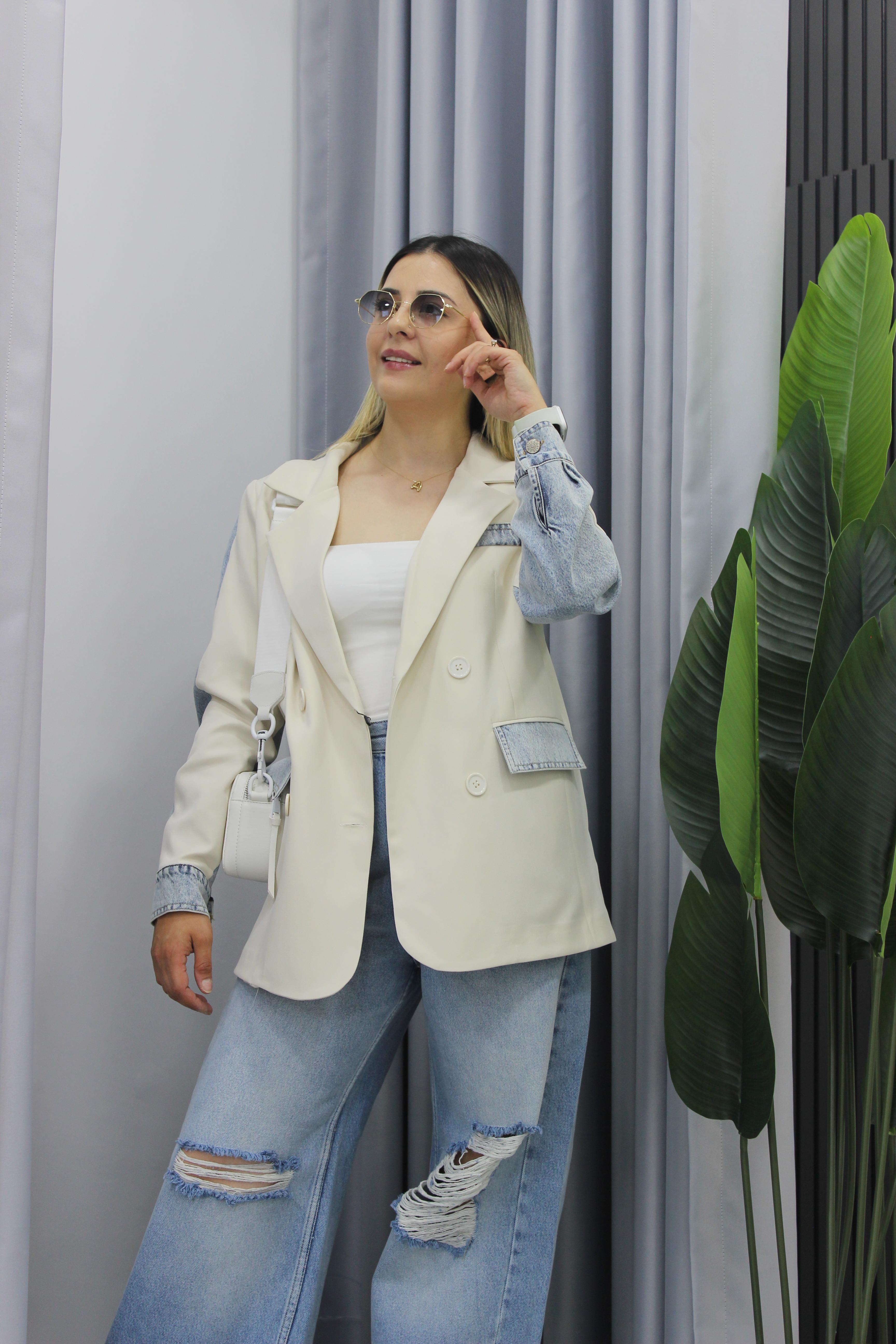Jean Detaylı Blazer Ceket 