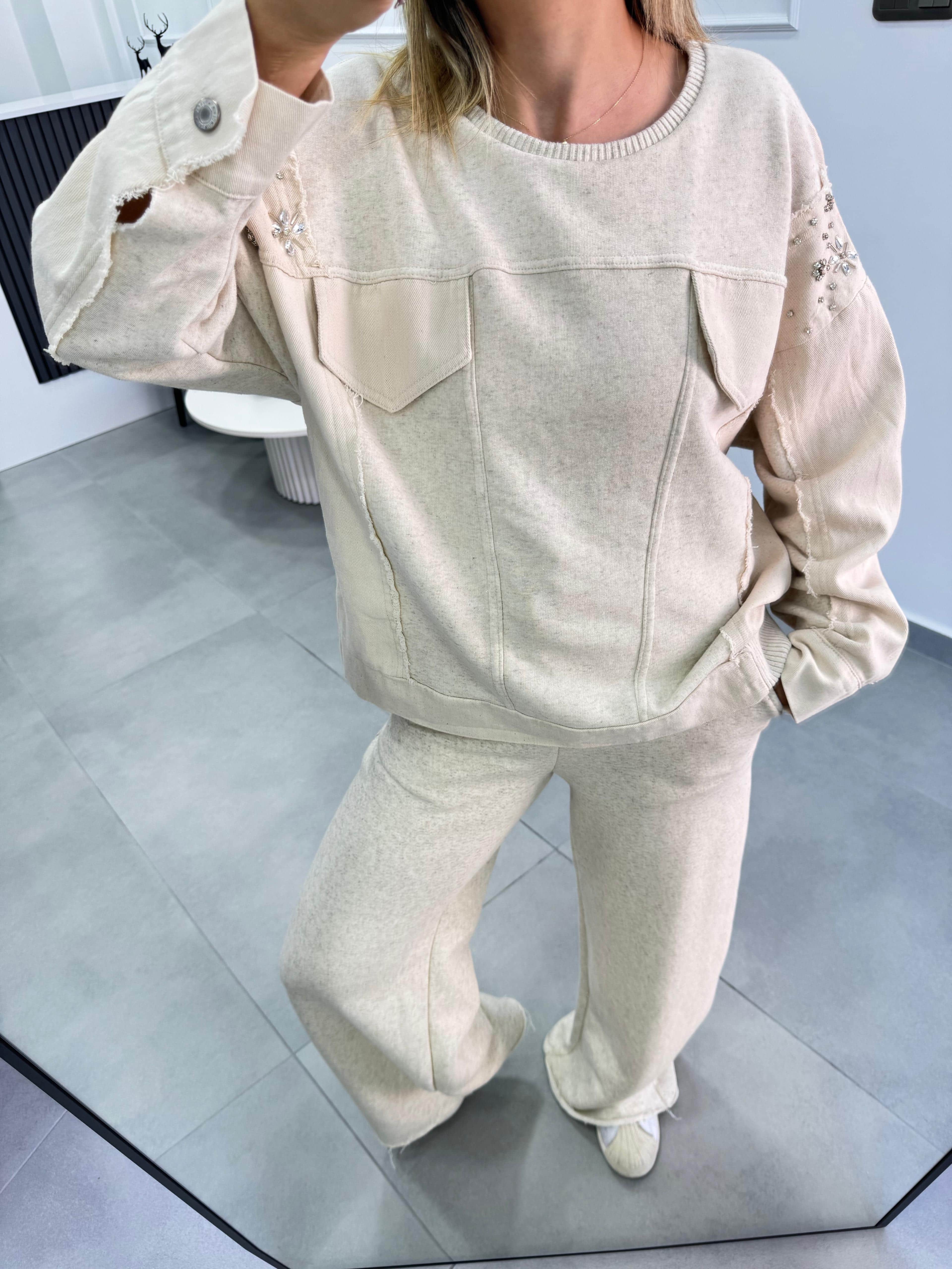 Sweat Pantolon Takım – Taş Renk