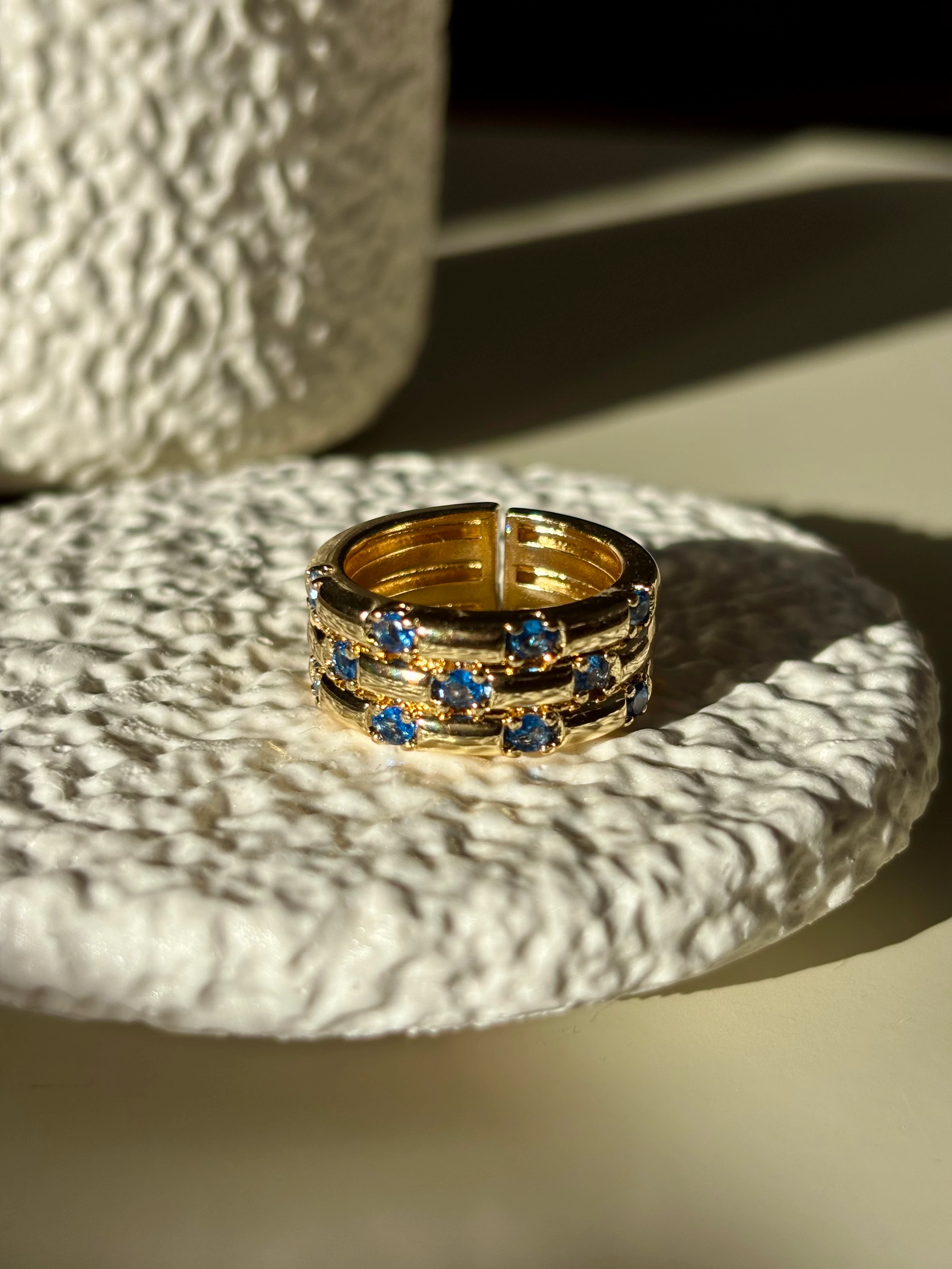 Mavi Zirkon Taşlı Yüzük