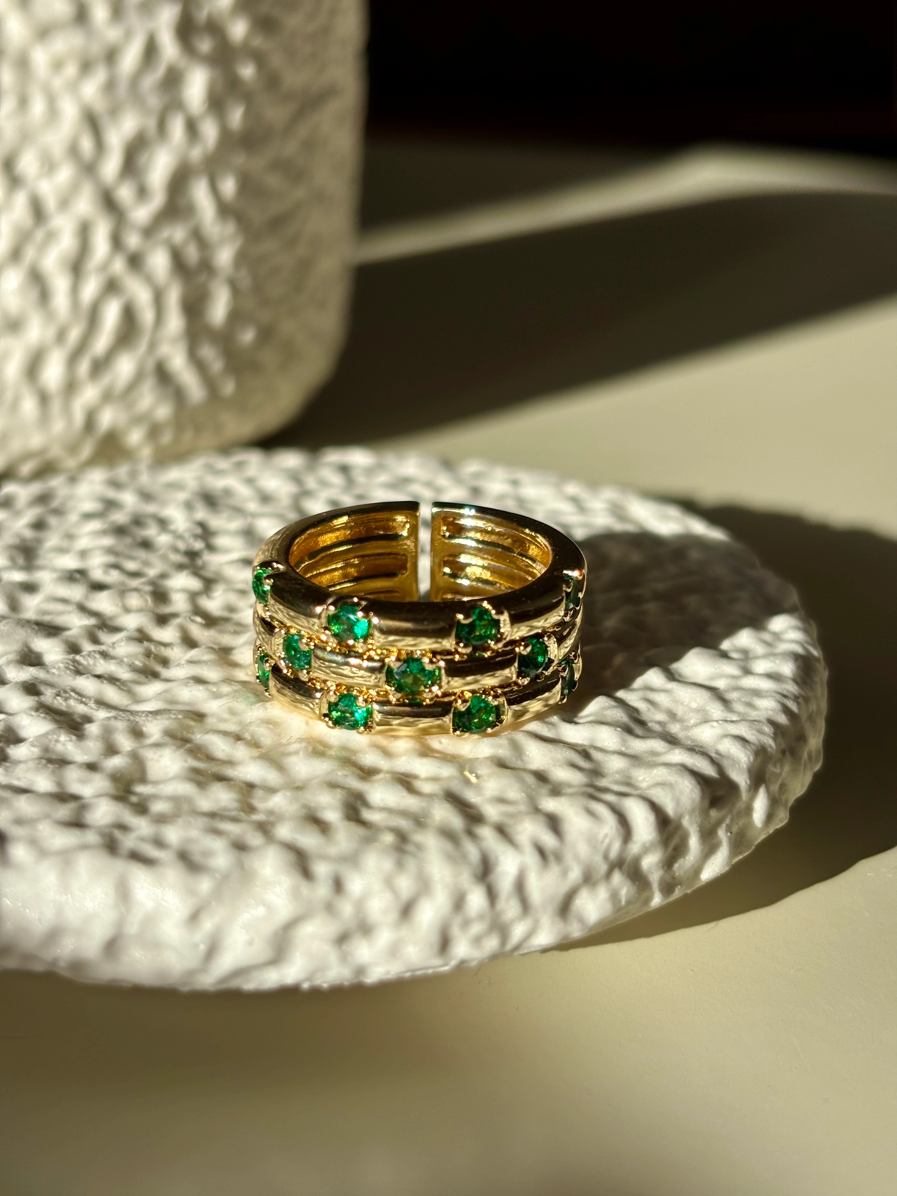 Yeşil Zirkon Taşlı Yüzük