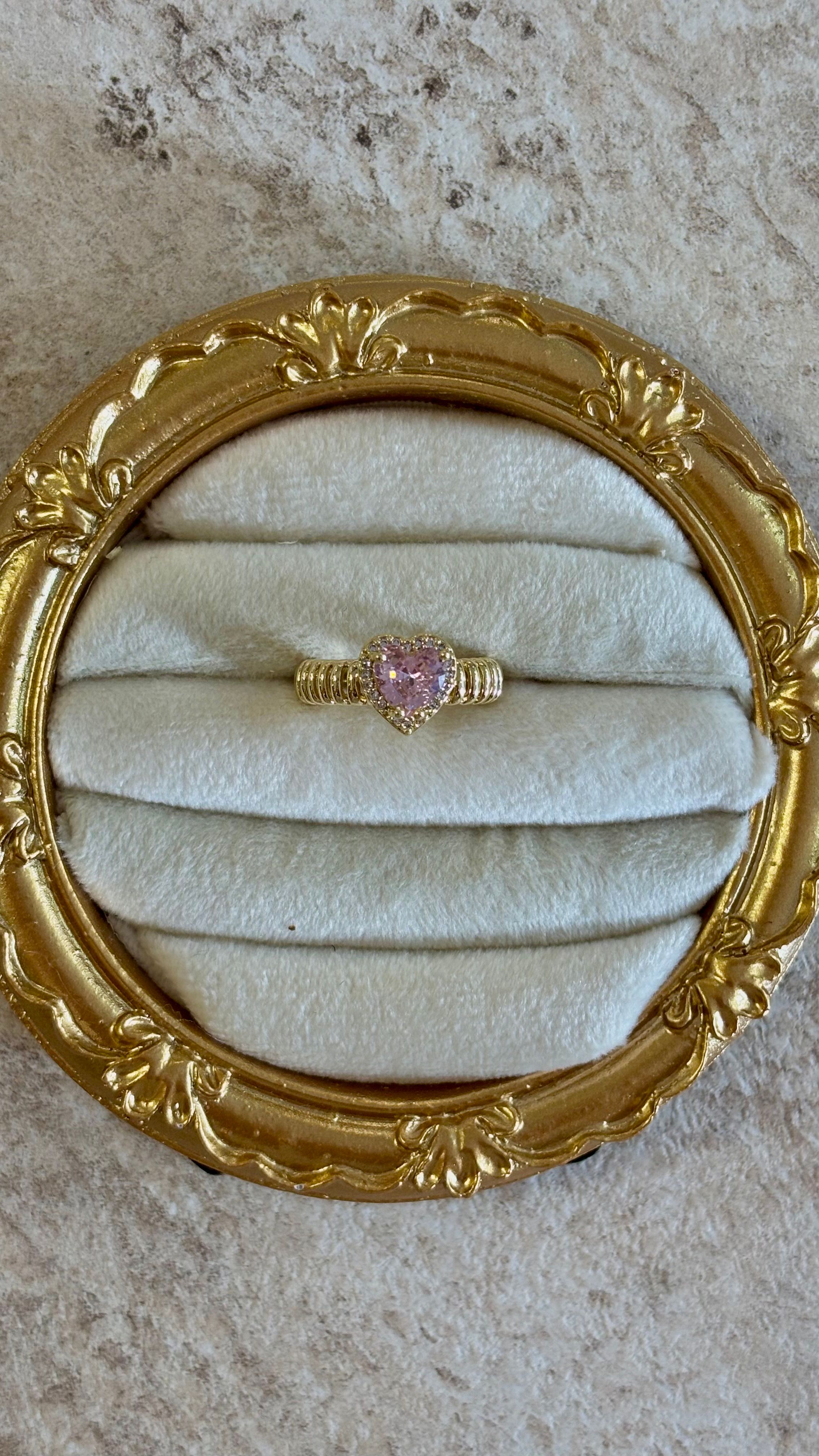 Pembe Pandora Kalpli Gold VİP Ayarlanabilir Yüzük