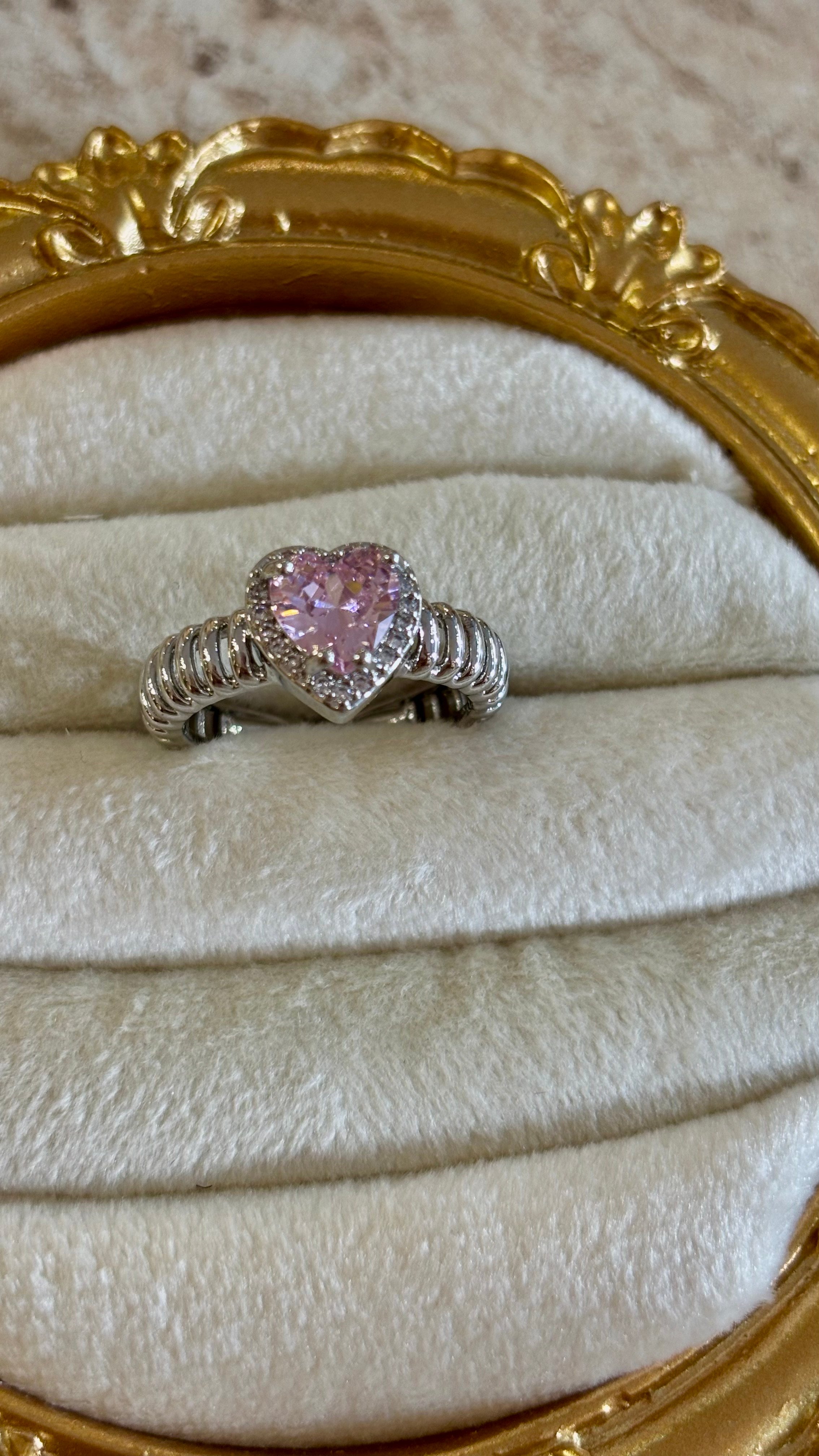 Pembe Pandora Kalpli Silver VİP Ayarlanabilir Yüzük