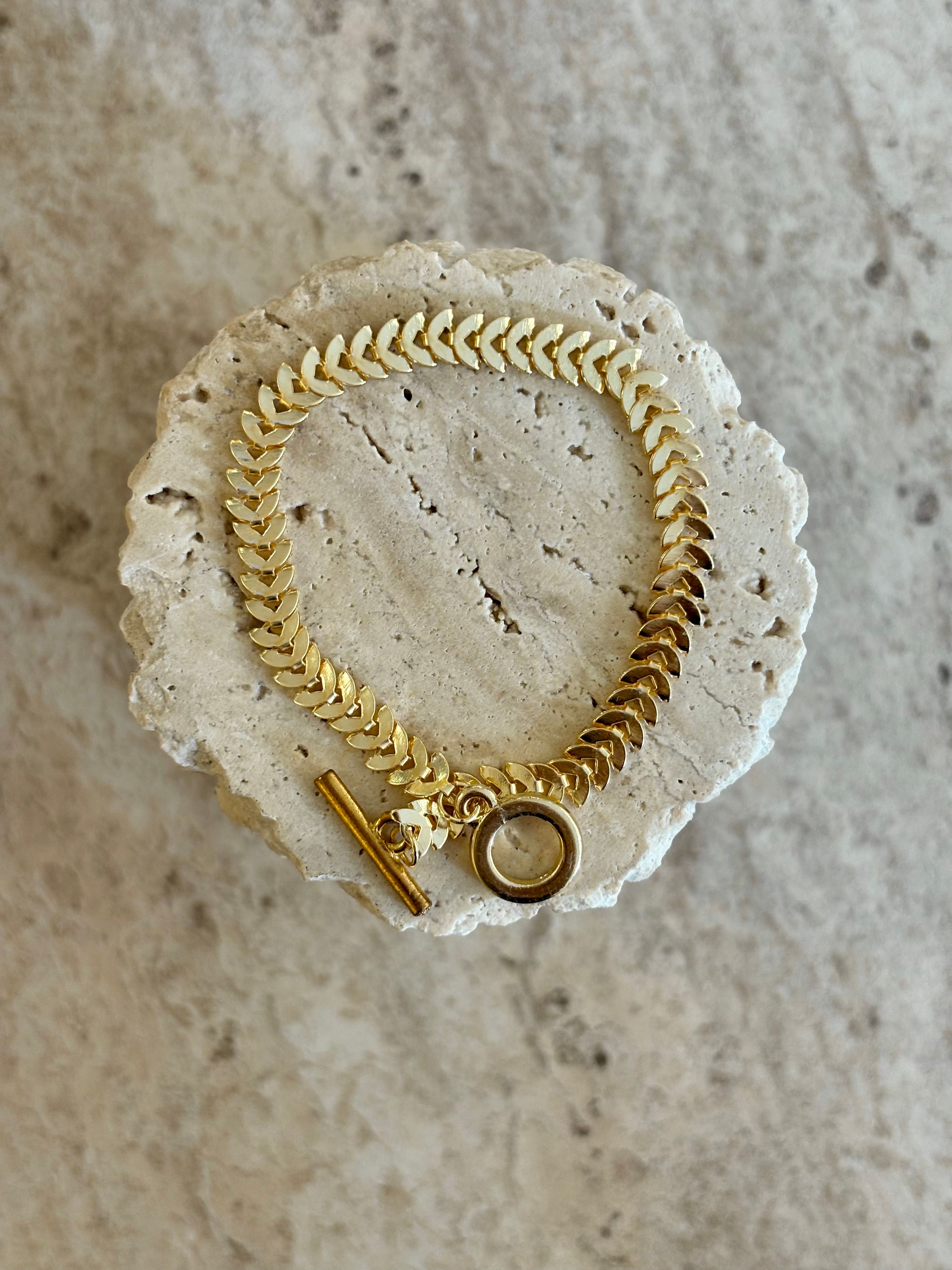 Vip Balıksırtı Gold Bileklik