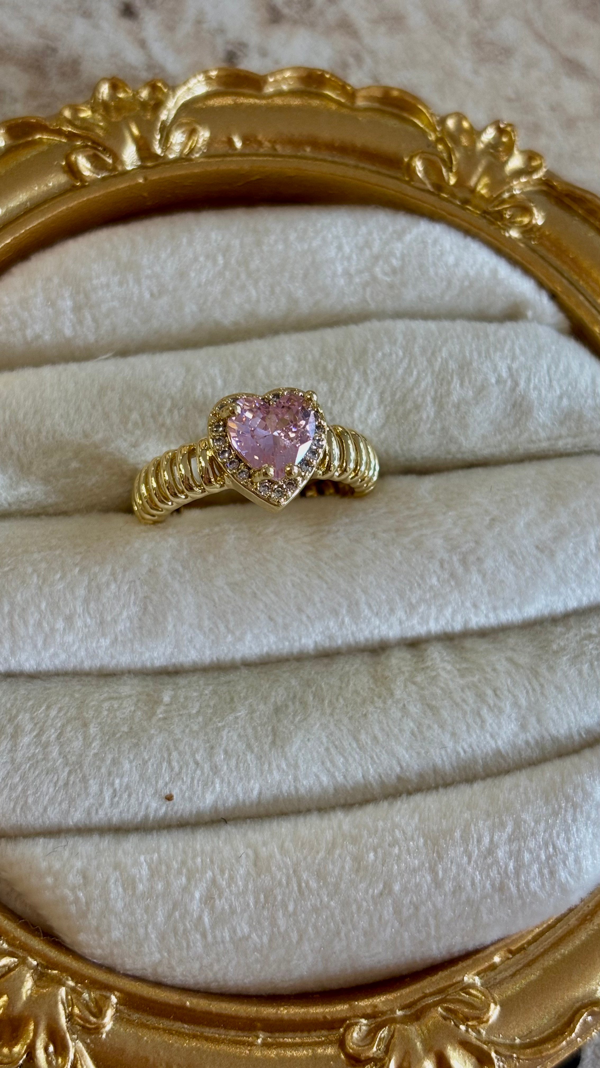 Pembe Pandora Kalpli Gold VİP Ayarlanabilir Yüzük