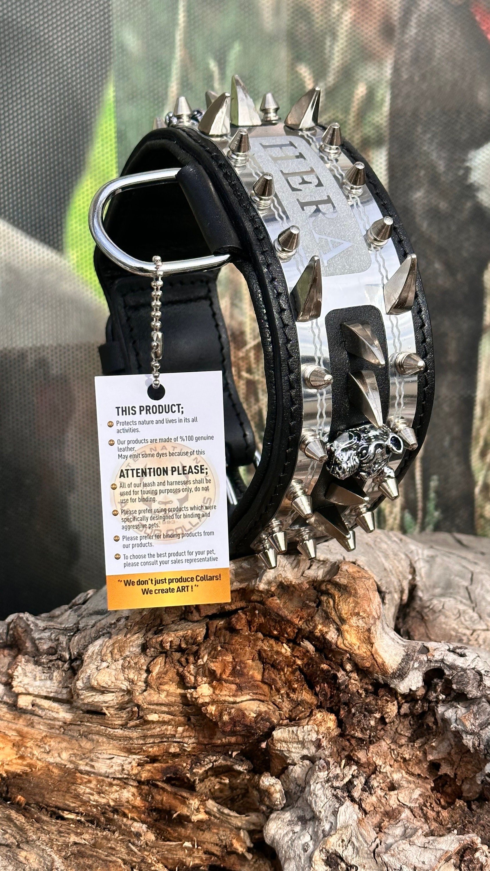 SPECIAL STEEL DESIGN NECK COLLAR WITH YOUR FRIEND'S NAME (BLACK-SILVER)
