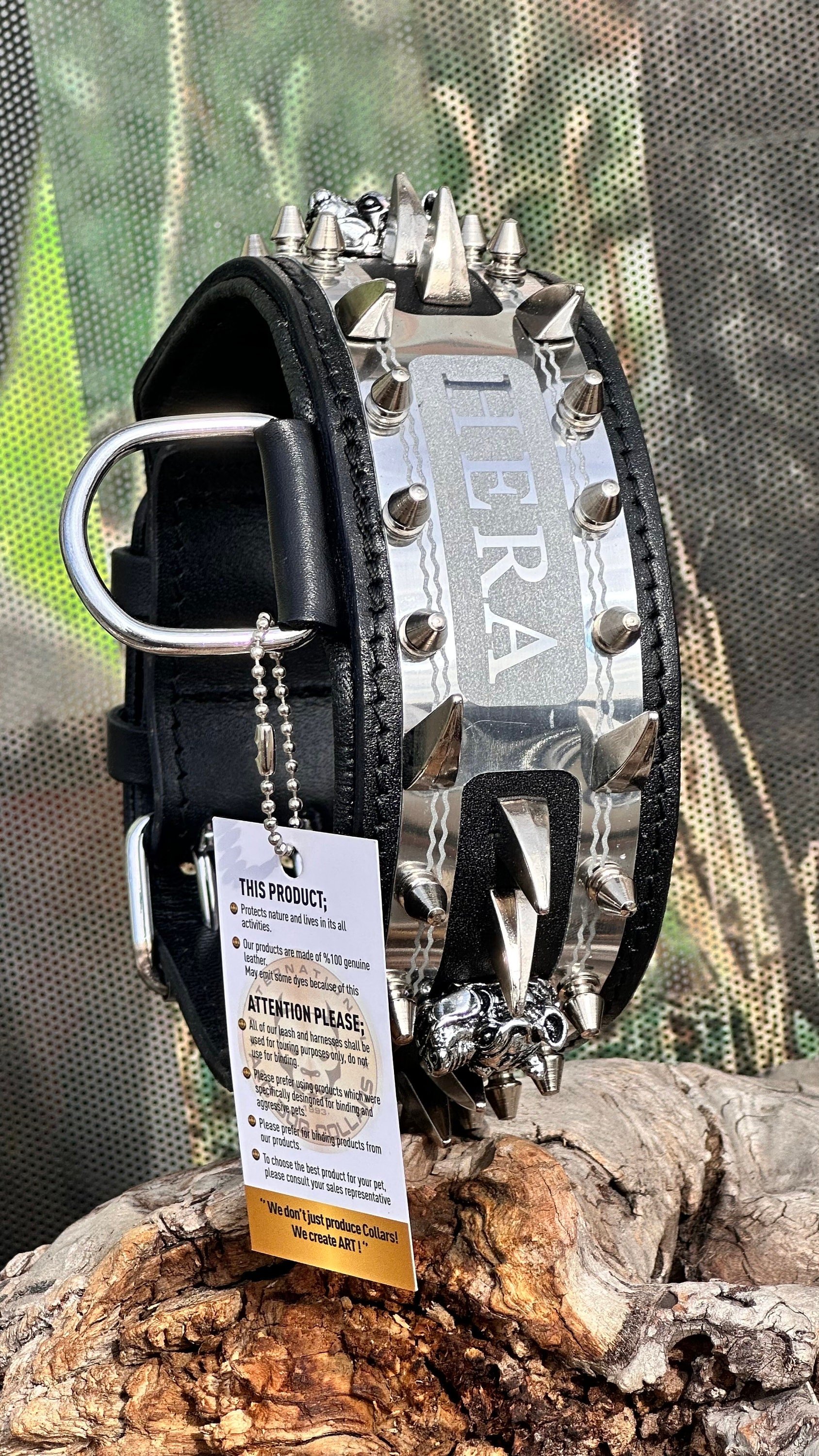 SPECIAL STEEL DESIGN NECK COLLAR WITH YOUR FRIEND'S NAME (BLACK-SILVER)