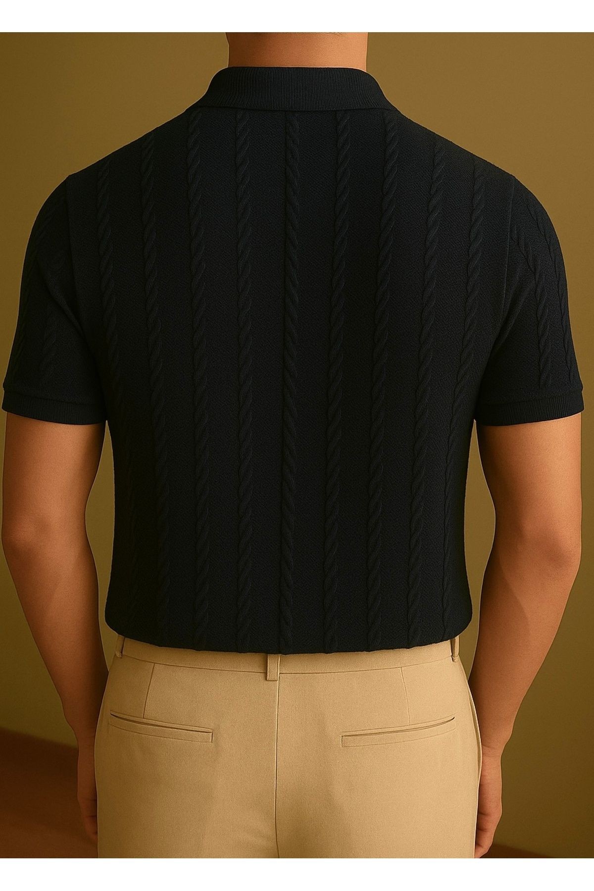 Erkek Polo Yaka Düğmeli Merserize Pamuklu Tüylenmez Triko T-shirt