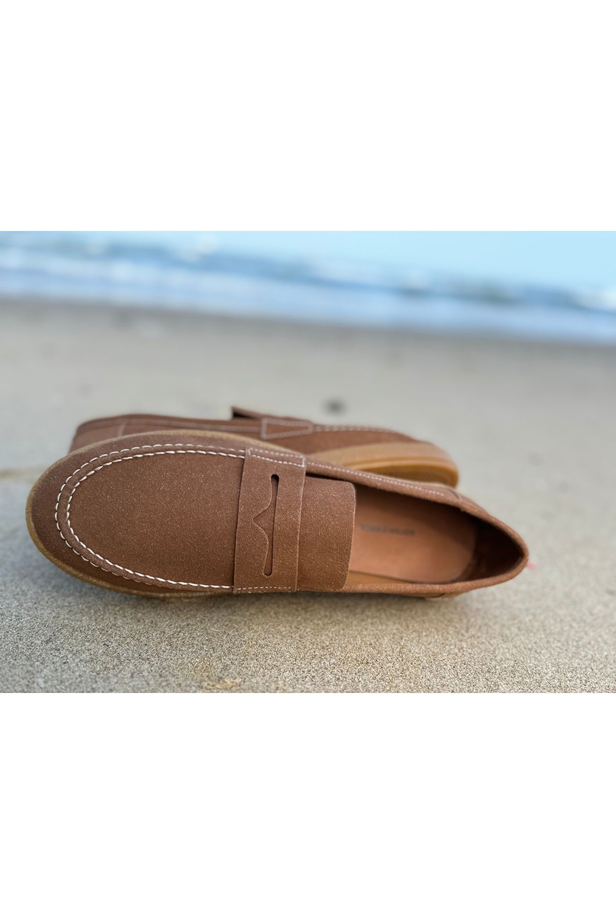 Erkek Hakiki Deri Loafer Kauçuk Taban