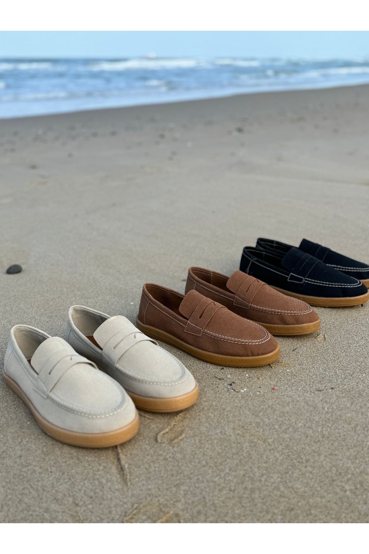 Erkek Hakiki Deri Loafer Kauçuk Taban