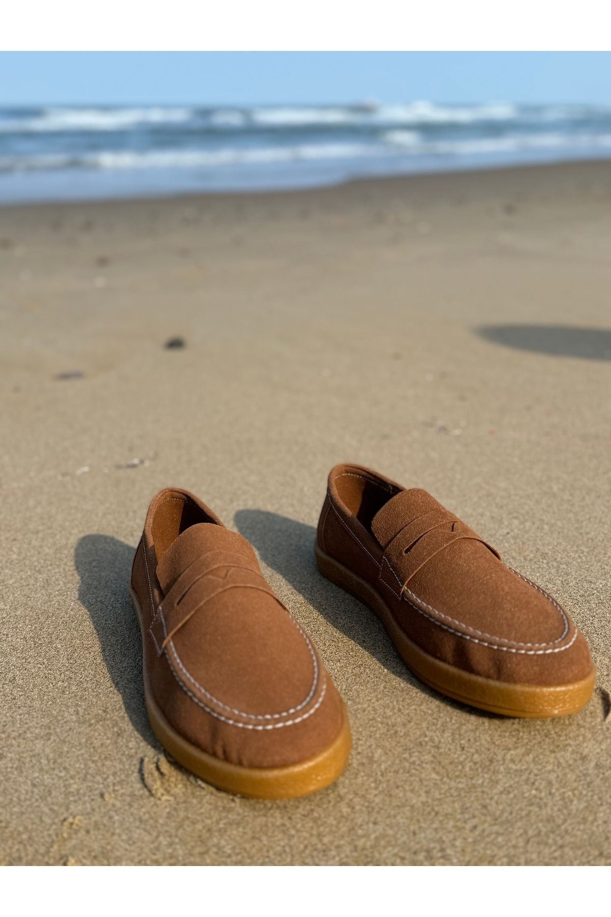 Erkek Hakiki Deri Loafer Kauçuk Taban
