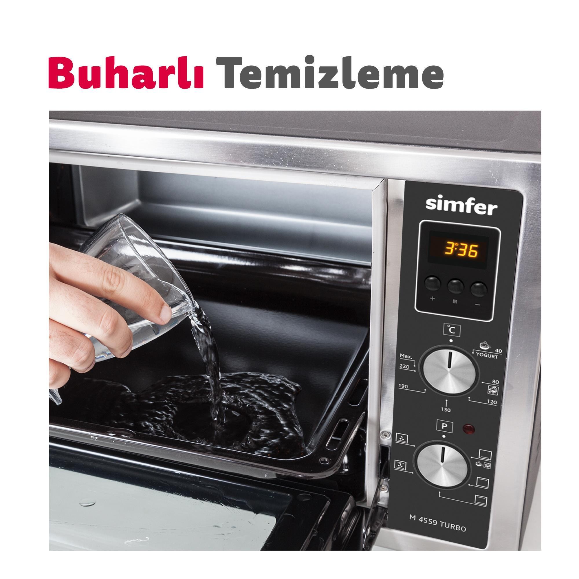 SİMFER 4502 KÖŞELİ FIRIN-BEYAZ-45 LT- TURBO