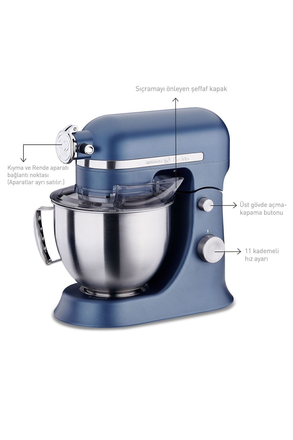 KORKMAZ A470-02 PRO MİX STAND MİKSER 1600W (AZURA)