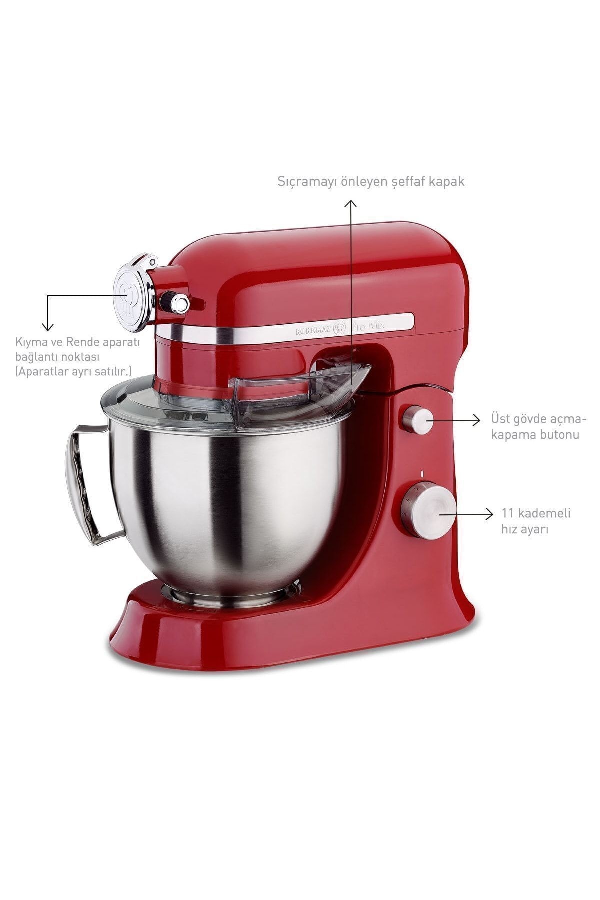 KORKMAZ A470-03 PRO MİX STAND MİK.1600W (KIRMIZI)