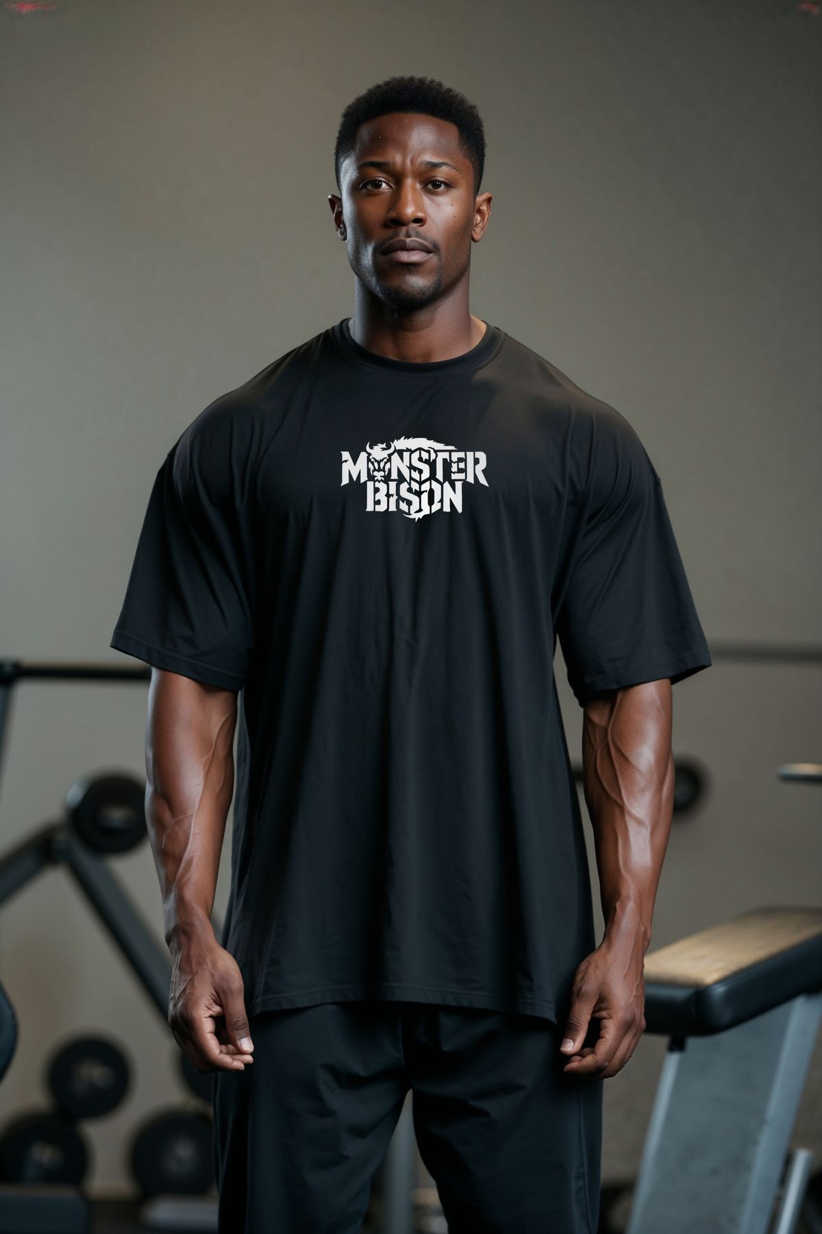 Siyah Oversize Günlük Ve Gym T-shirt