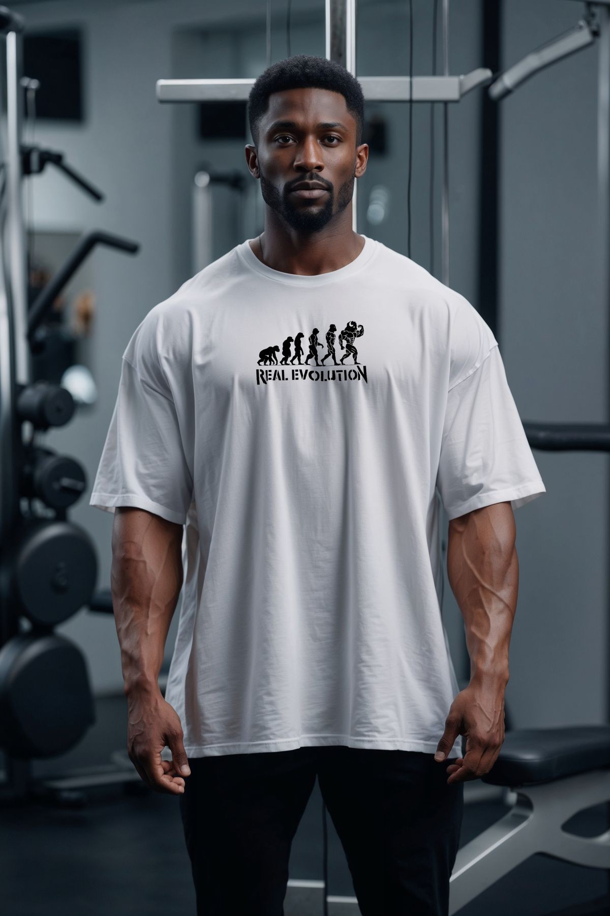 Beyaz Oversize Günlük Ve Gym T-shirt