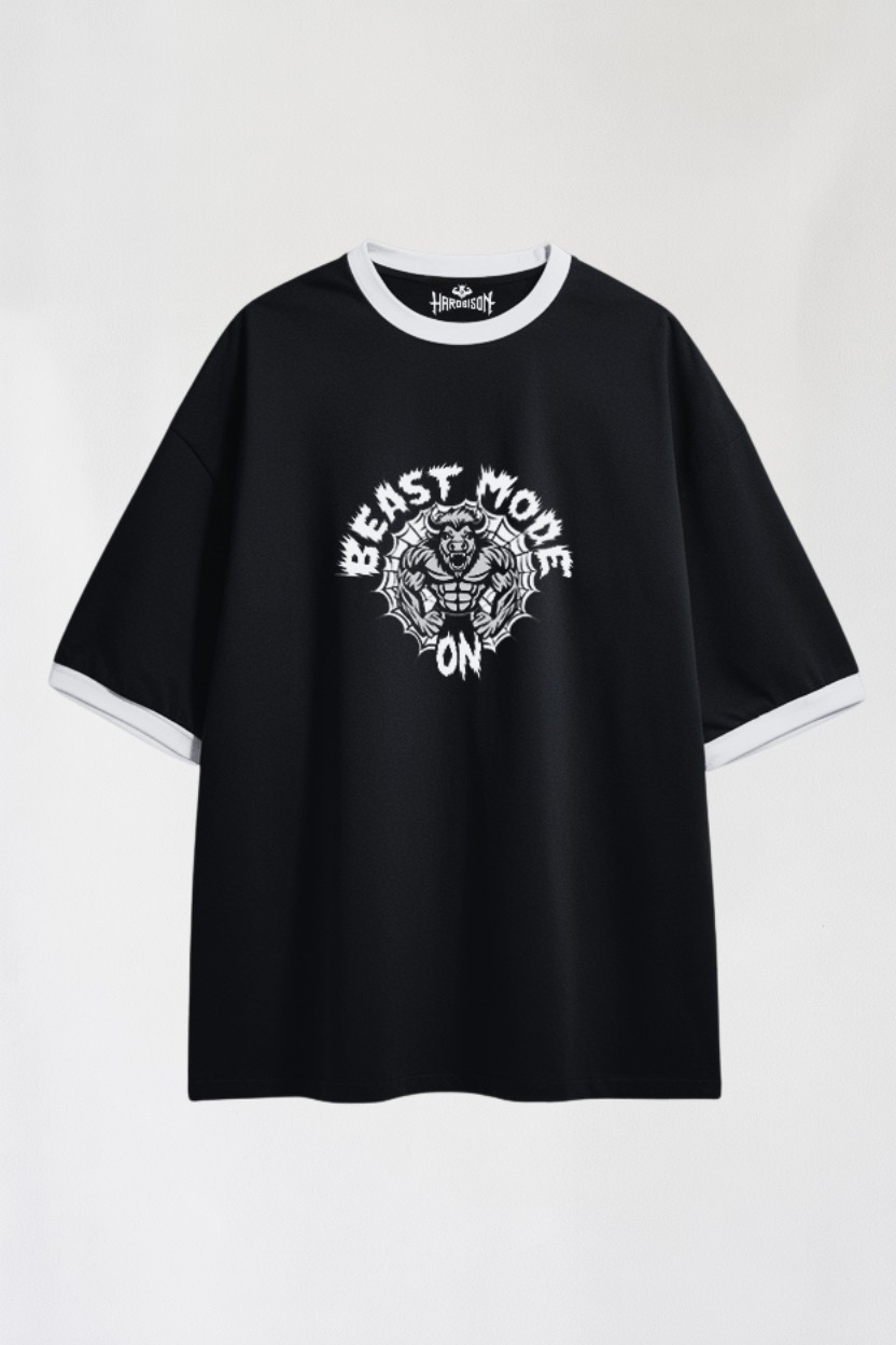 Beast Mode On Siyah Oversize T-shirt
