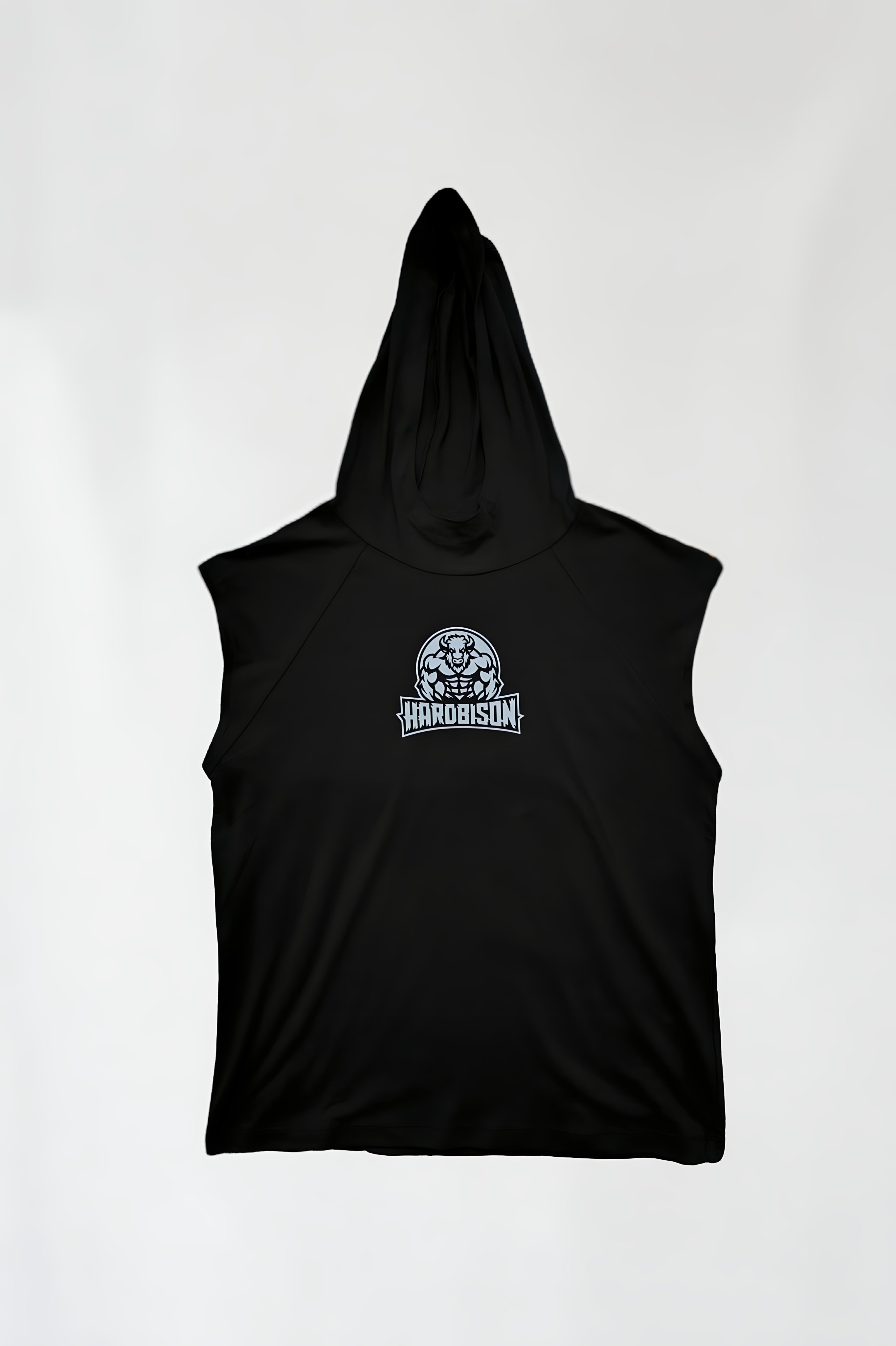 Siyah Kolsuz ve Kapüşonlu T-shirt