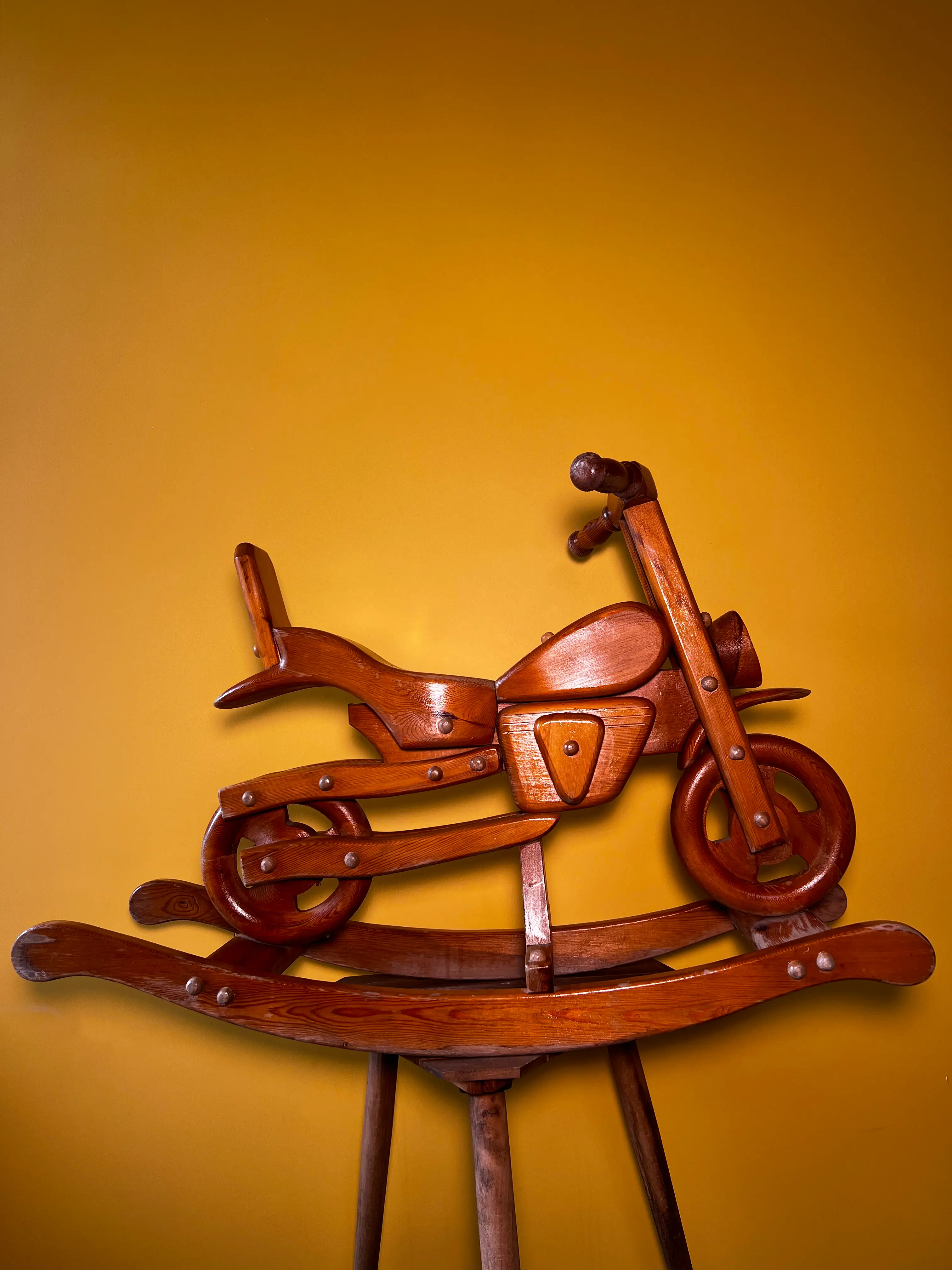 Ahşap Sallanan Motosiklet