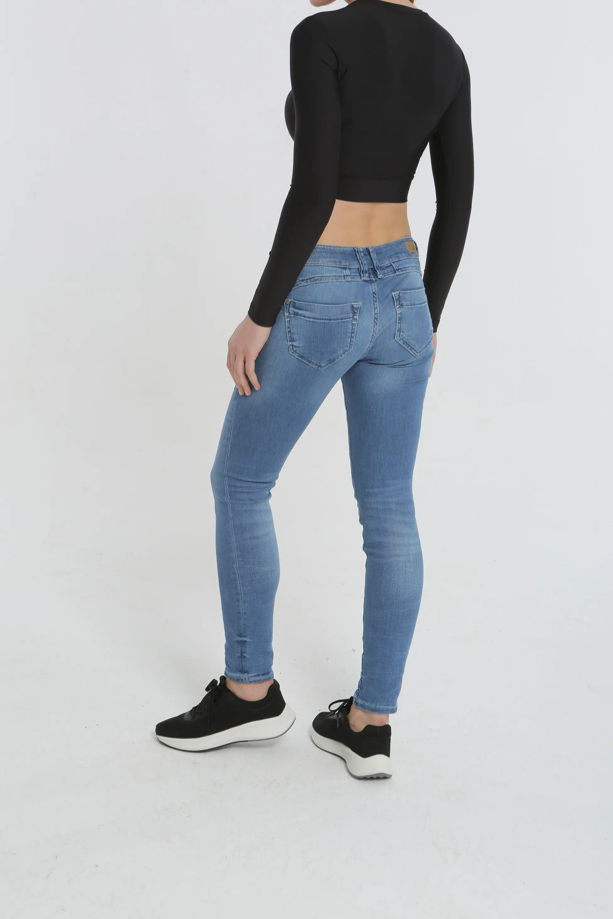 Koyu Mavi Renk Kadın Skinny Jeans - Görsel 7