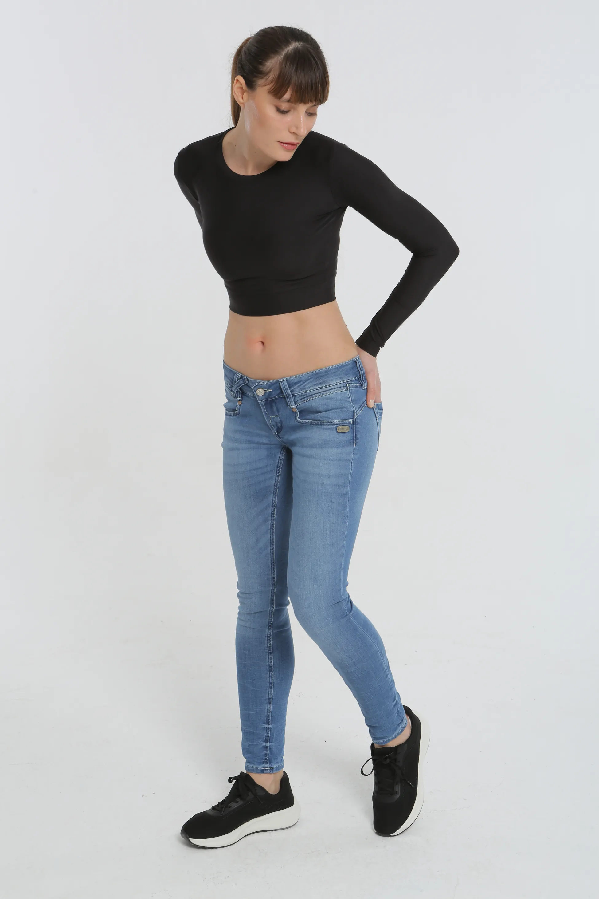 Koyu Mavi Renk Kadın Skinny Jeans - Görsel 5