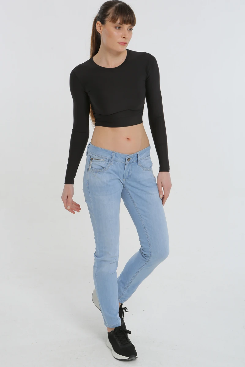 Açık Mavi Renkli Skinny Jeans Kot Pantolon - Görsel 4