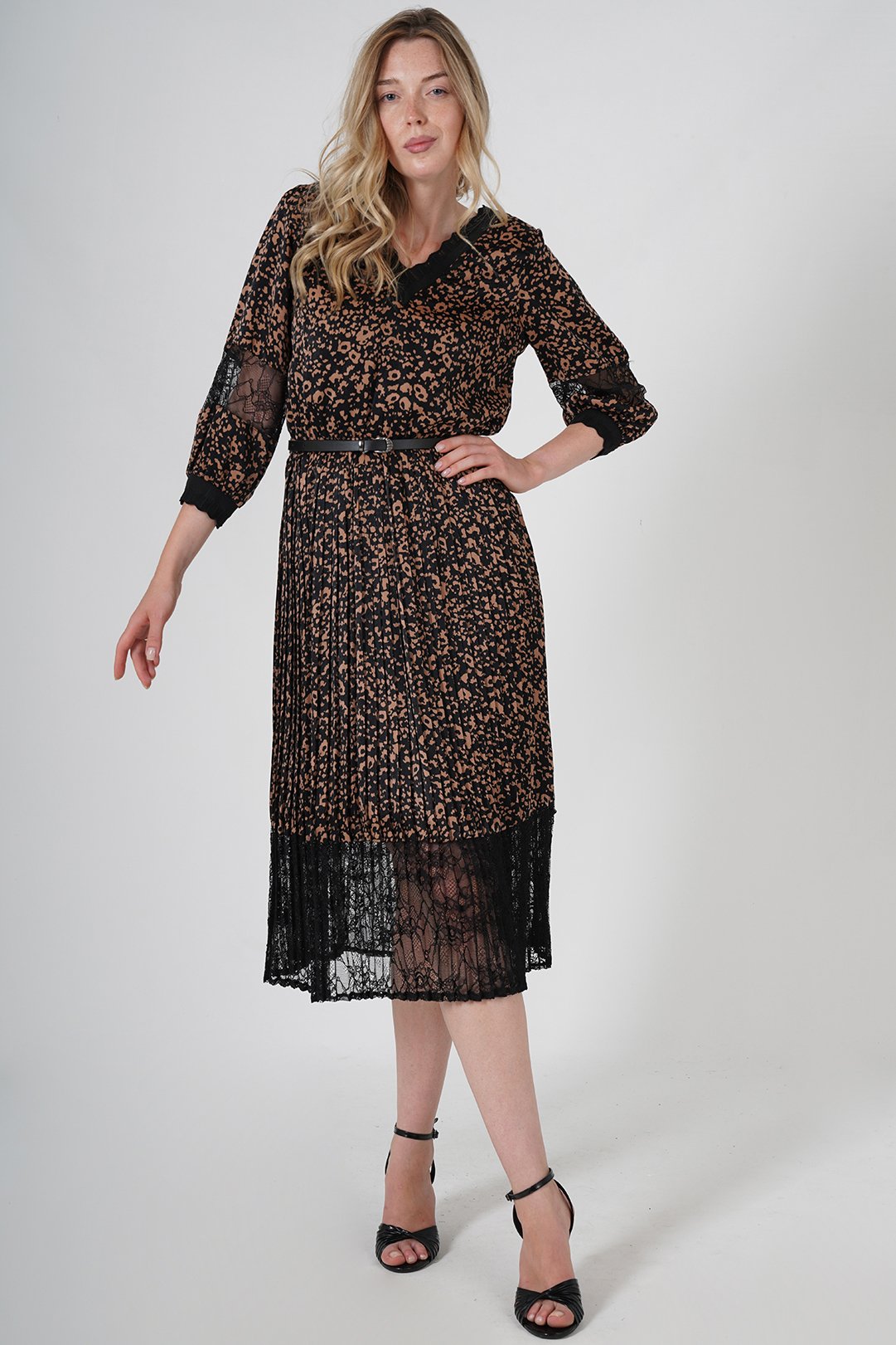 LEOPAR PİLİSELİ ELBİSE