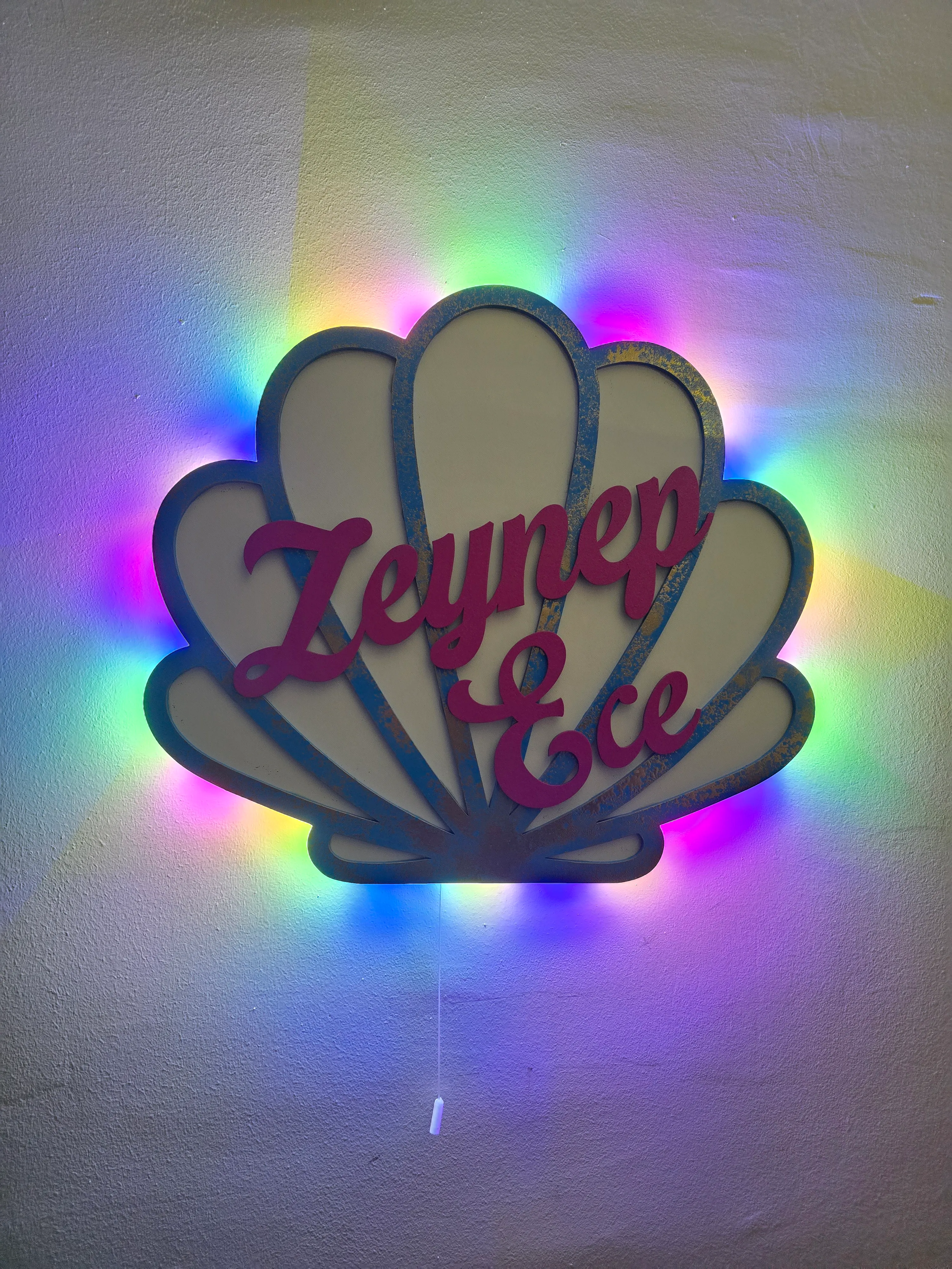 Deniz Kabuğu Pilli Gece Lambası – Çocuk Odası Gece Lambası