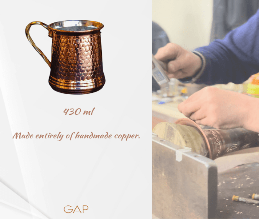 Handmade Copper Beer Mug with Handle 