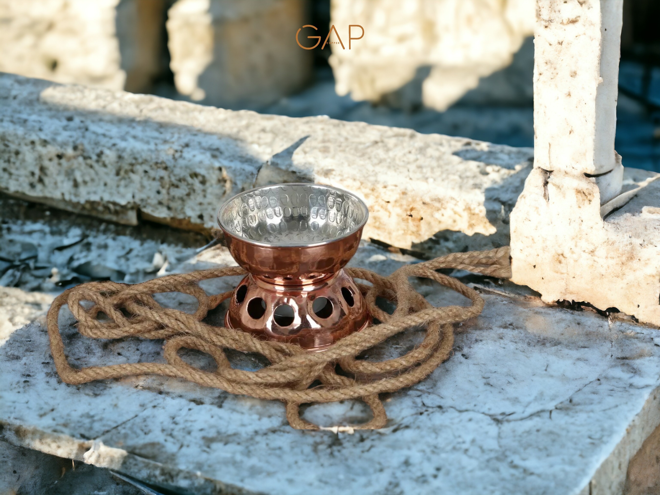 Handmade Copper Fondue Set with Steamer , Incense Holder