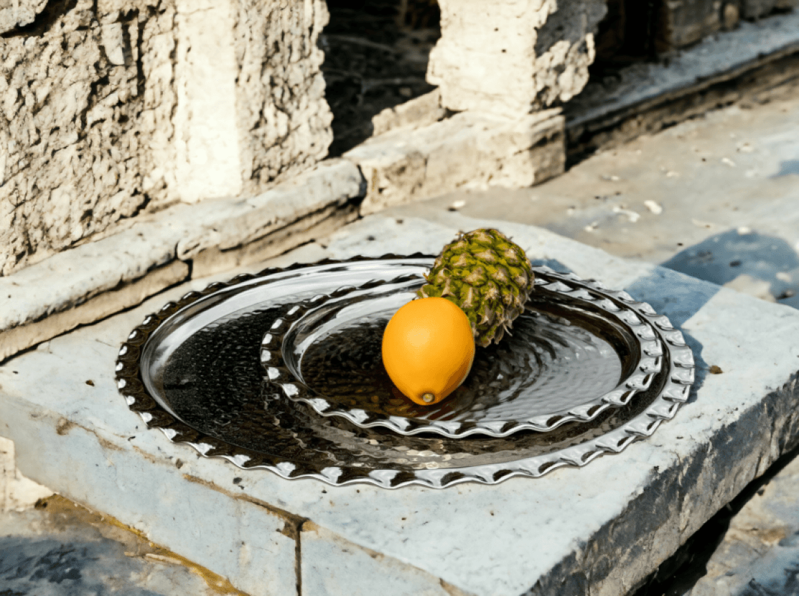 Turkish Handcrafted Nickel Copper Tray