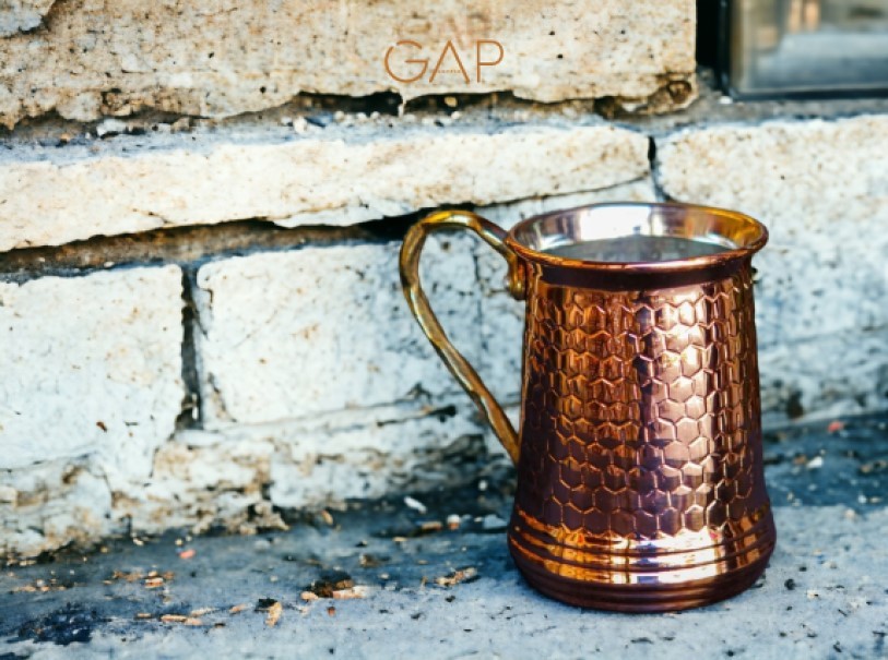 Handmade Copper Beer Mug with Handle 