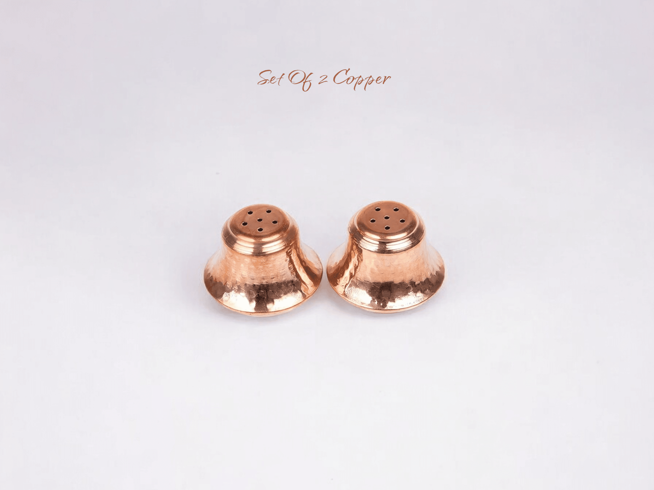 Handmade Copper 3-Piece Salt and Pepper Set or Spice Rack