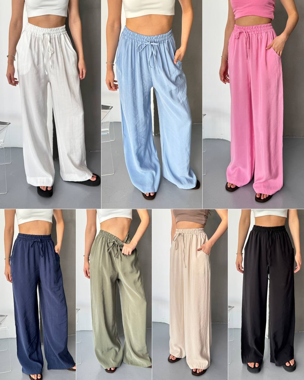 Tncel Karışımlı Bol Kesim Pantolon
