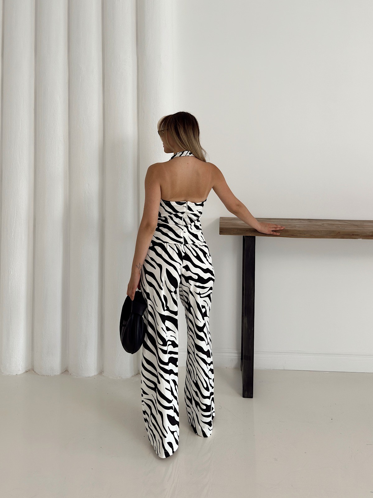 Desenli İkili Peplum Model Takım