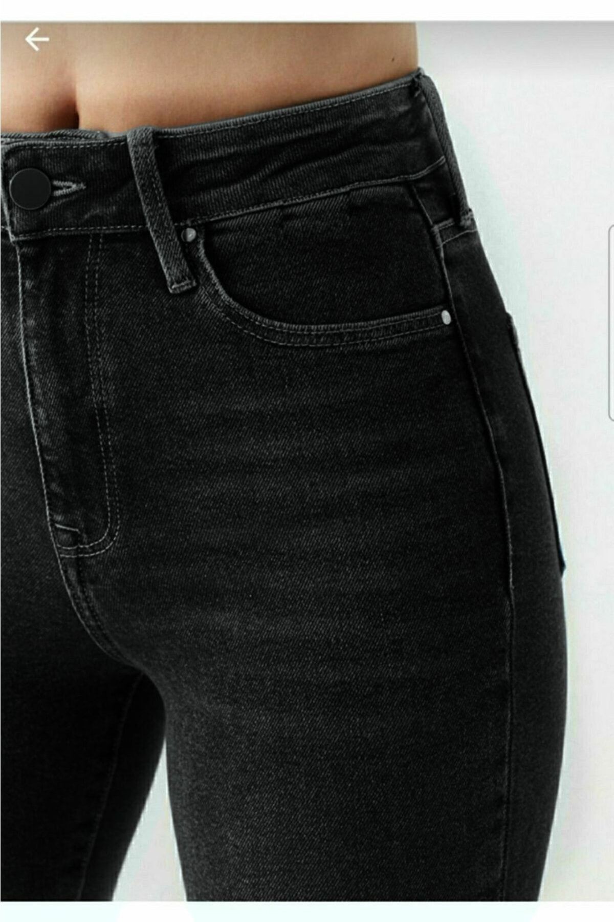 Alice Kadın Siyah Antrasit Gölgeli Yüksel Bel Dar Paça Skinny Likralı Kot Pantalon