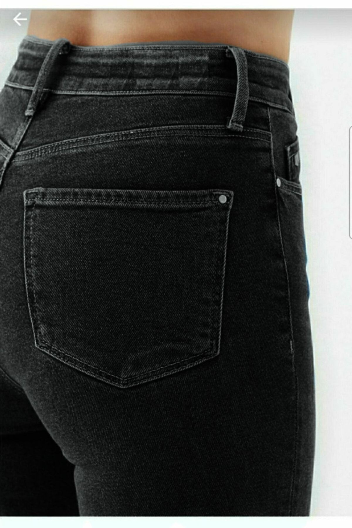 Alice Kadın Siyah Antrasit Gölgeli Yüksel Bel Dar Paça Skinny Likralı Kot Pantalon