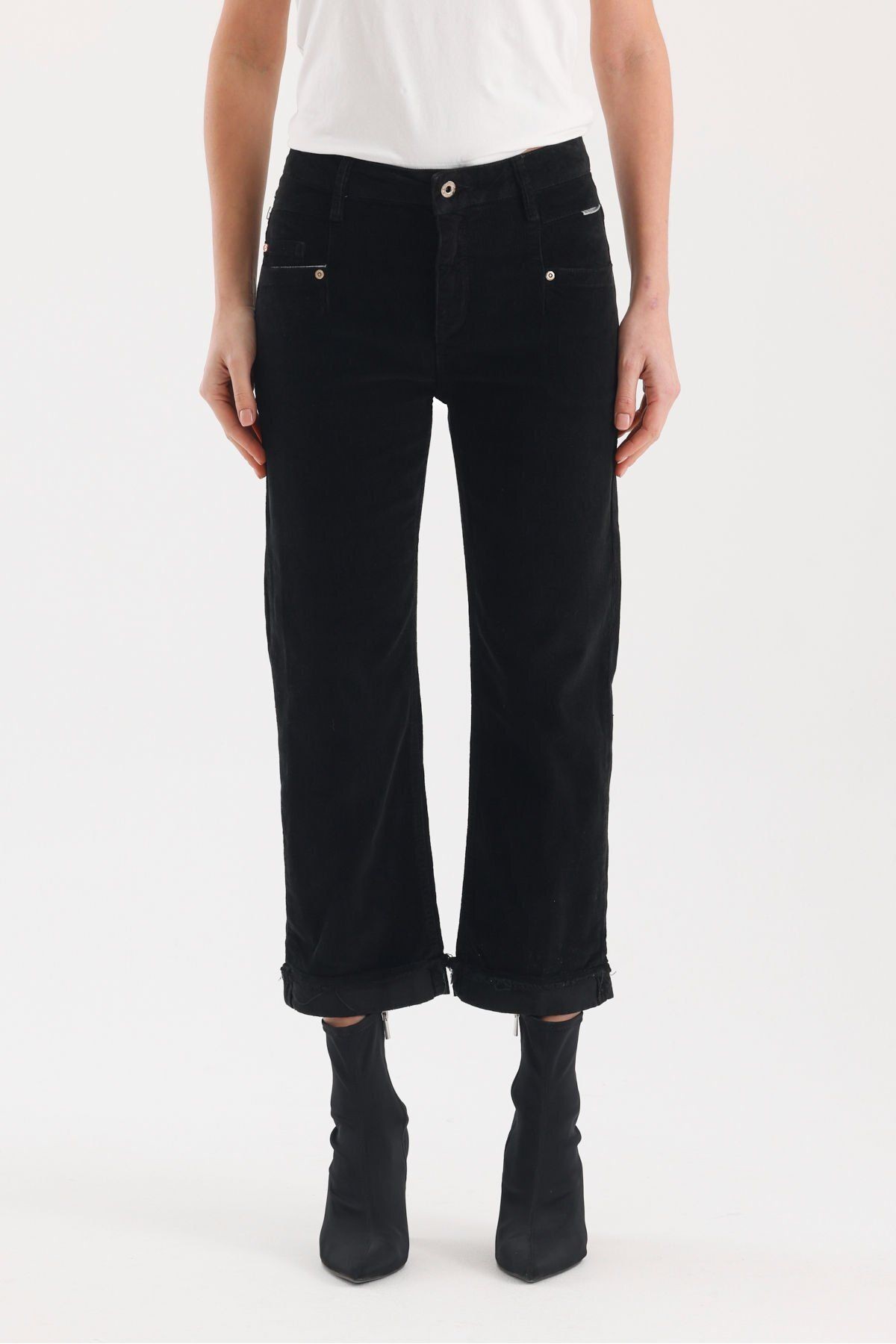 Nairobi Wide Leg Geniş Paça Kadife Pantolon-32 - Siyah