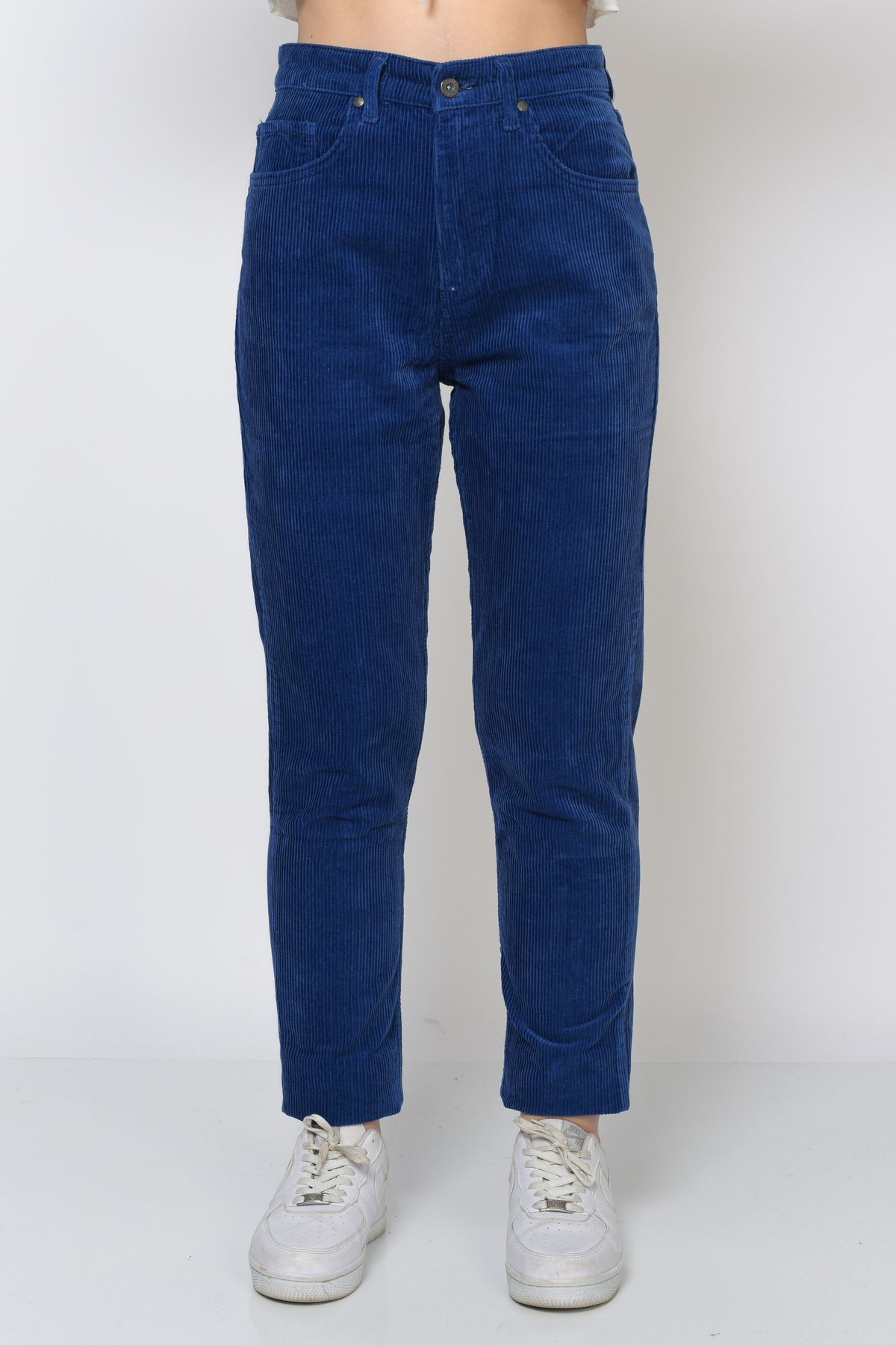Cepli Fitilli Kadife Mom Pantolon- Lila