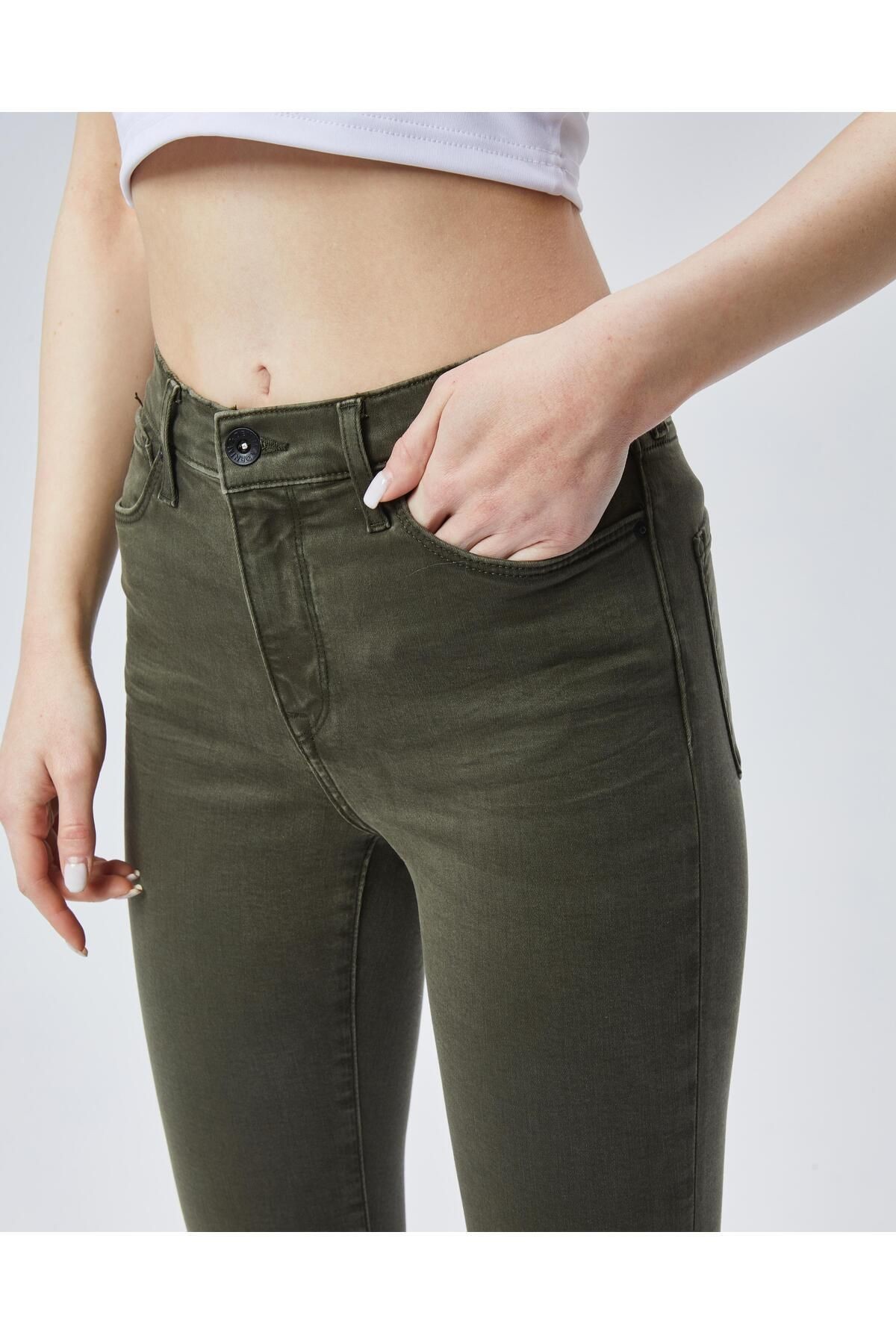 KADIN Skinny Likralı Yüksek Bel Ekstra Esnek Kot Pantolon Jeans