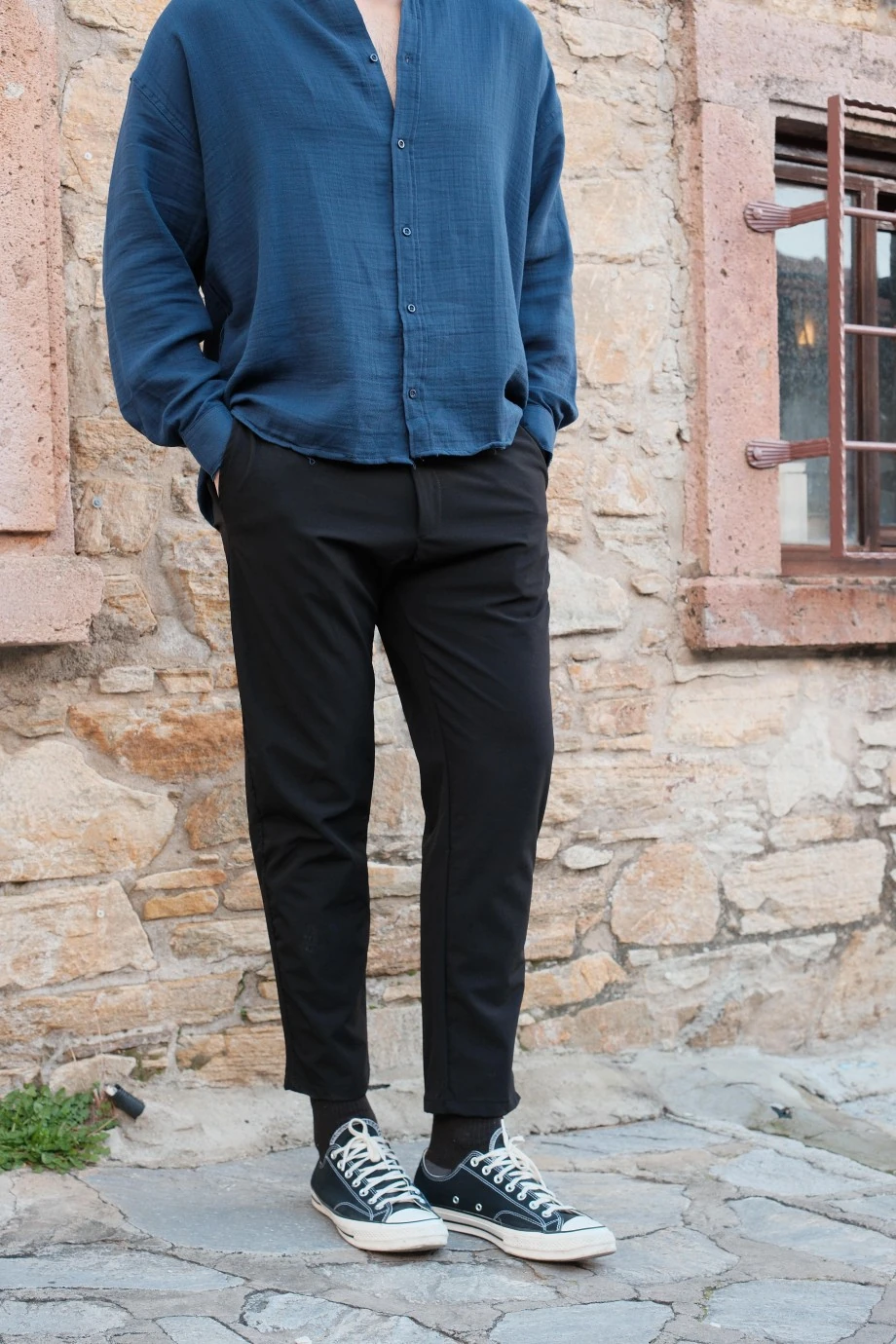 Siyah Paraşüt Pantolon