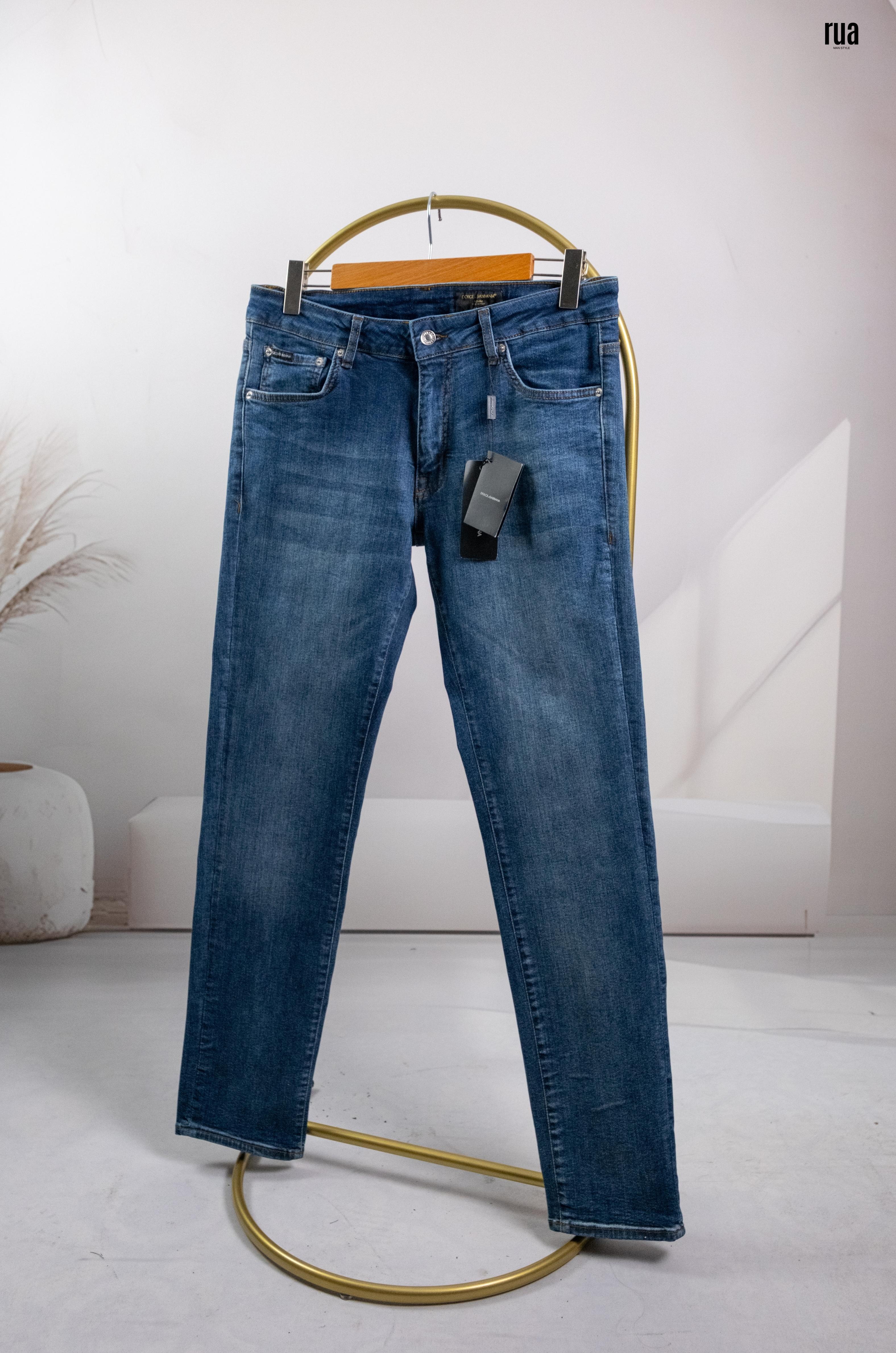 Dolce Gabbana Cepte Gold Logolu Kot Pantlon Mavi