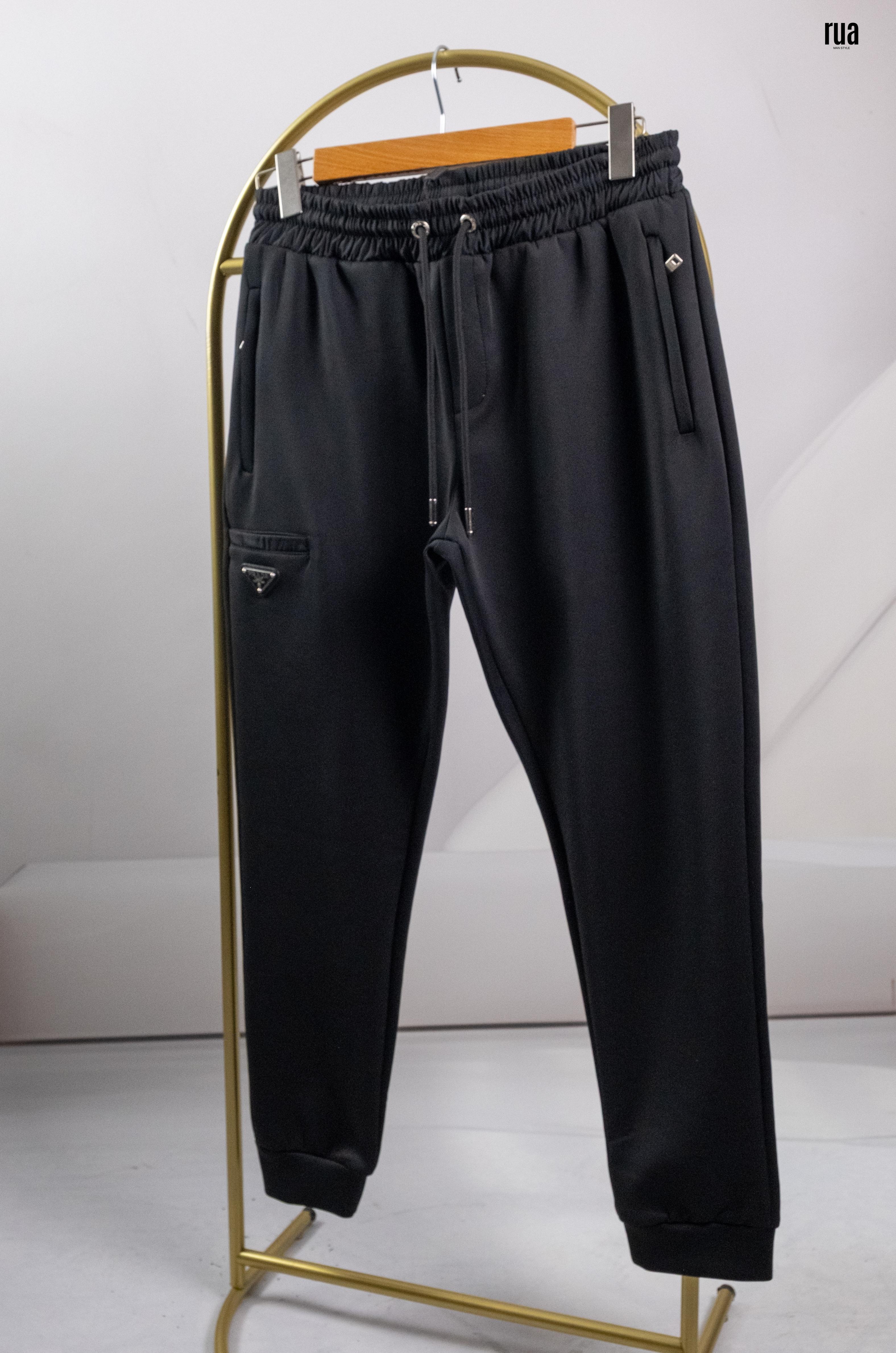 Prada Metal logolu Pantolon Siyah