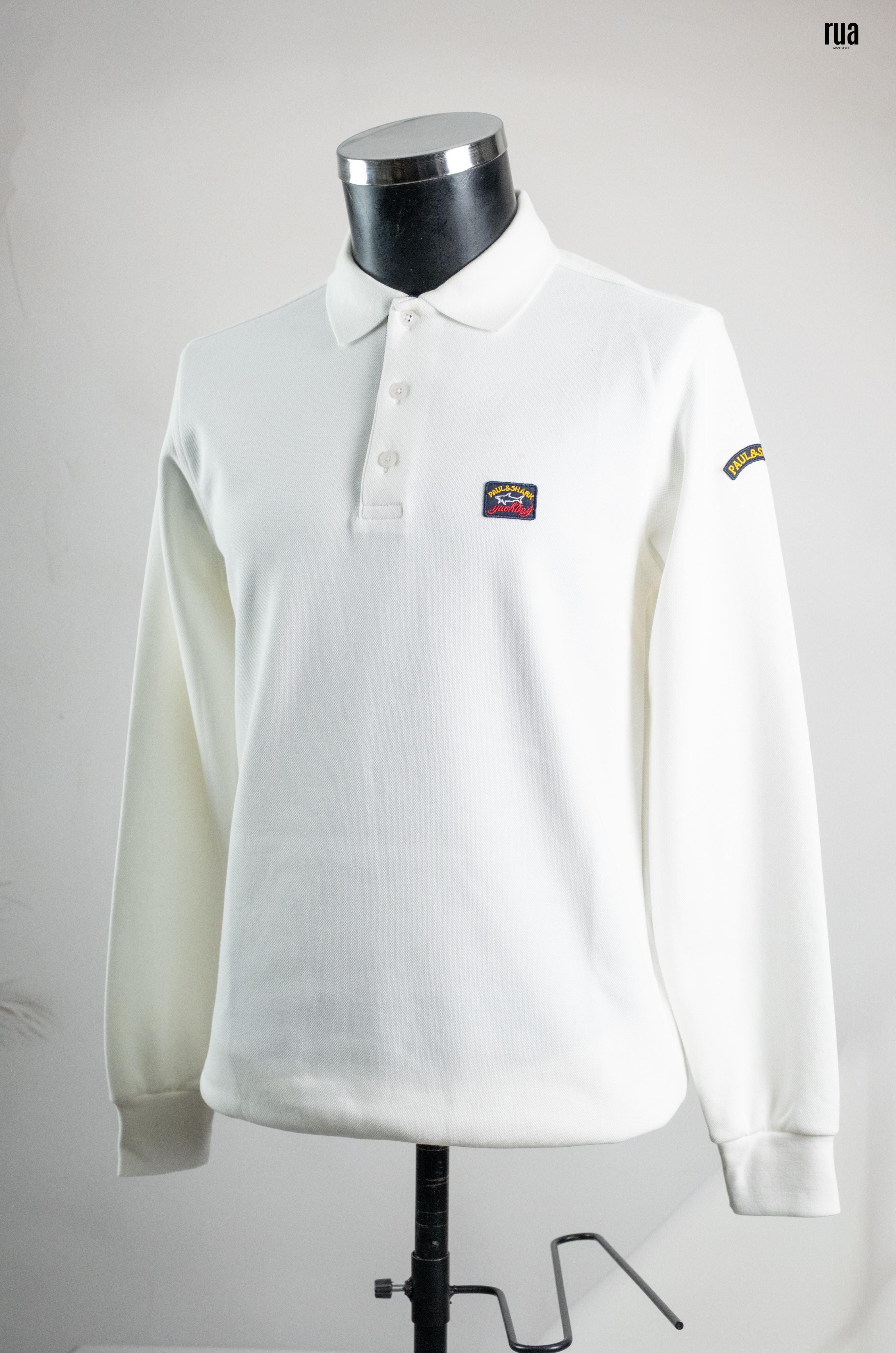 Paul & Shark Polo Yaka Uzun Kollu Tişört Beyaz
