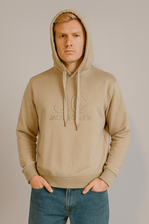 Marka Yazılı Kapşonlu Sweatshirt