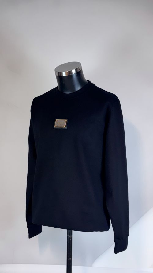 YuvarlakYaka Önünde Metal Logolu Sweatshirt